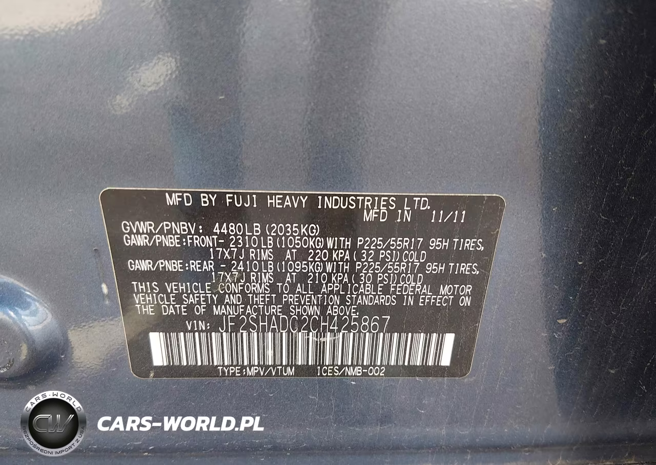 2012 Subaru Forester 2.5X Premium VIN:JF2SHADC2CH425867 - 9