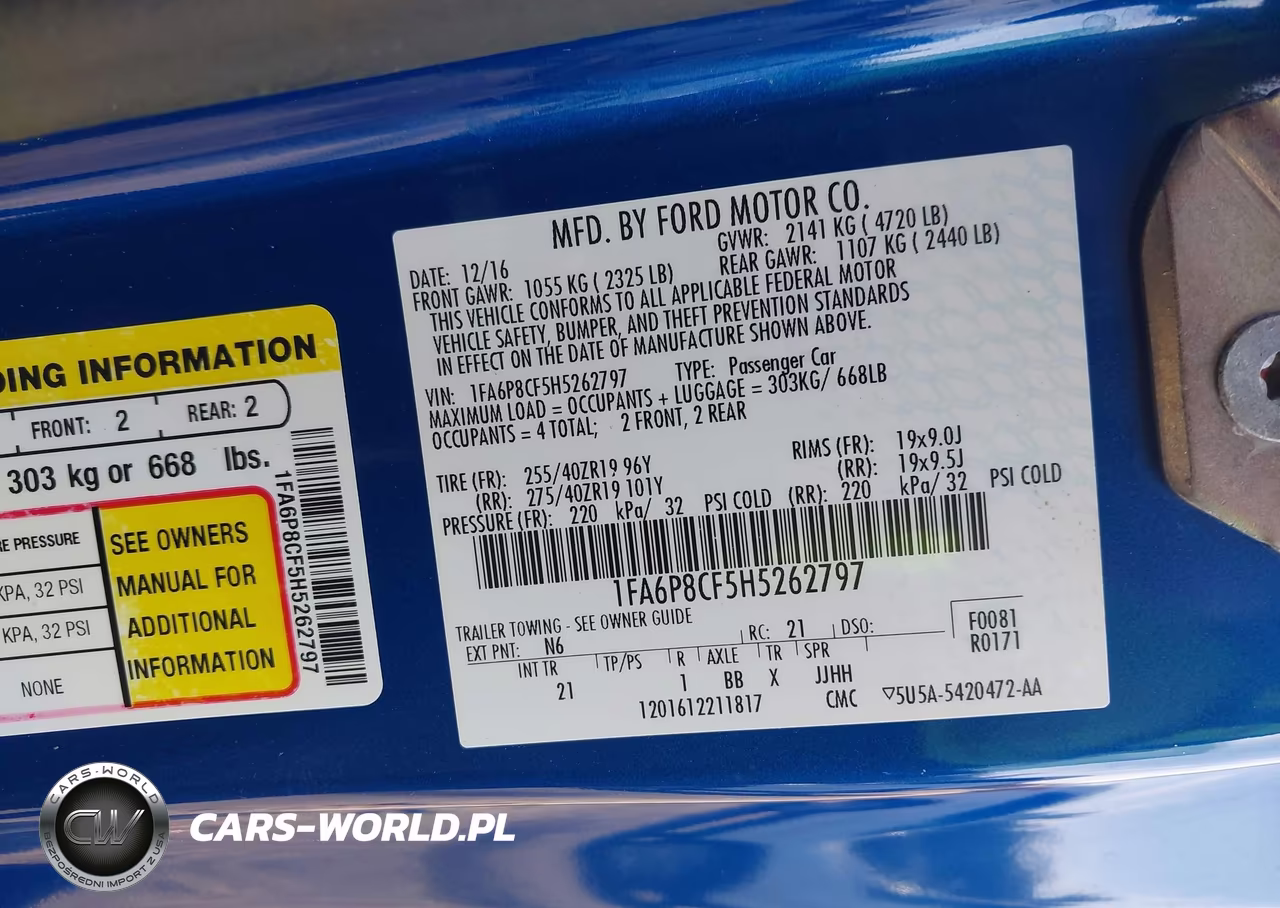 2017 Ford Mustang Gt VIN:1FA6P8CF5H5262797 - 9