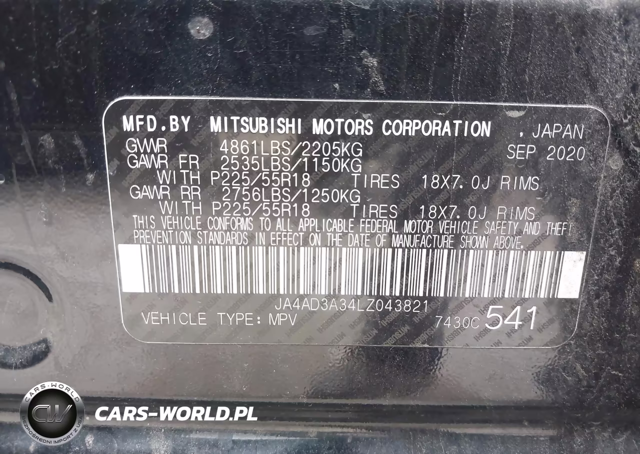 2020 Mitsubishi Outlander Le 2.4-Se 2.4-Sel 2.4-Sp 2.4 VIN:JA4AD3A34LZ043821 - 9