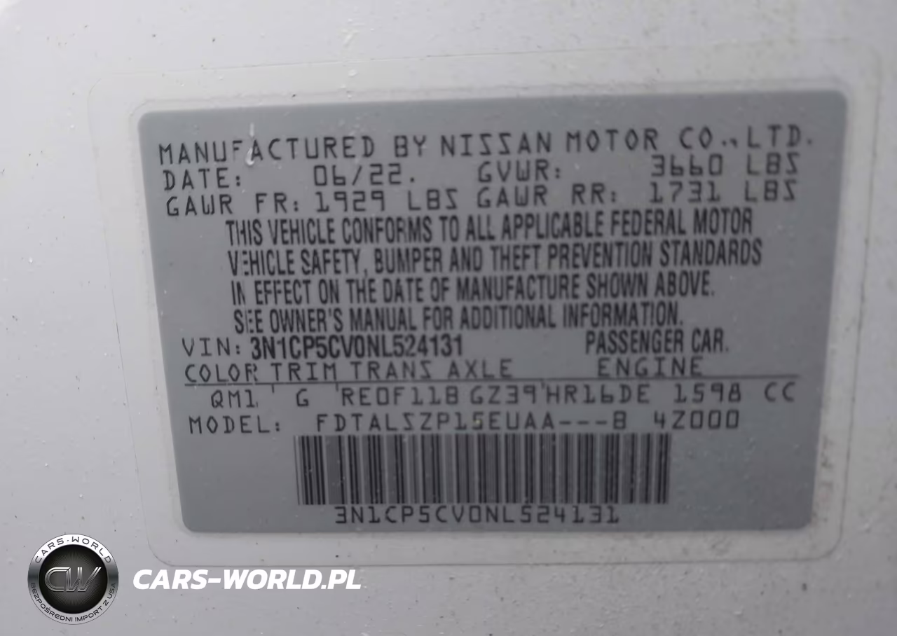 2022 Nissan Kicks Sv Xtronic Cvt VIN:3N1CP5CV0NL524131 - 9