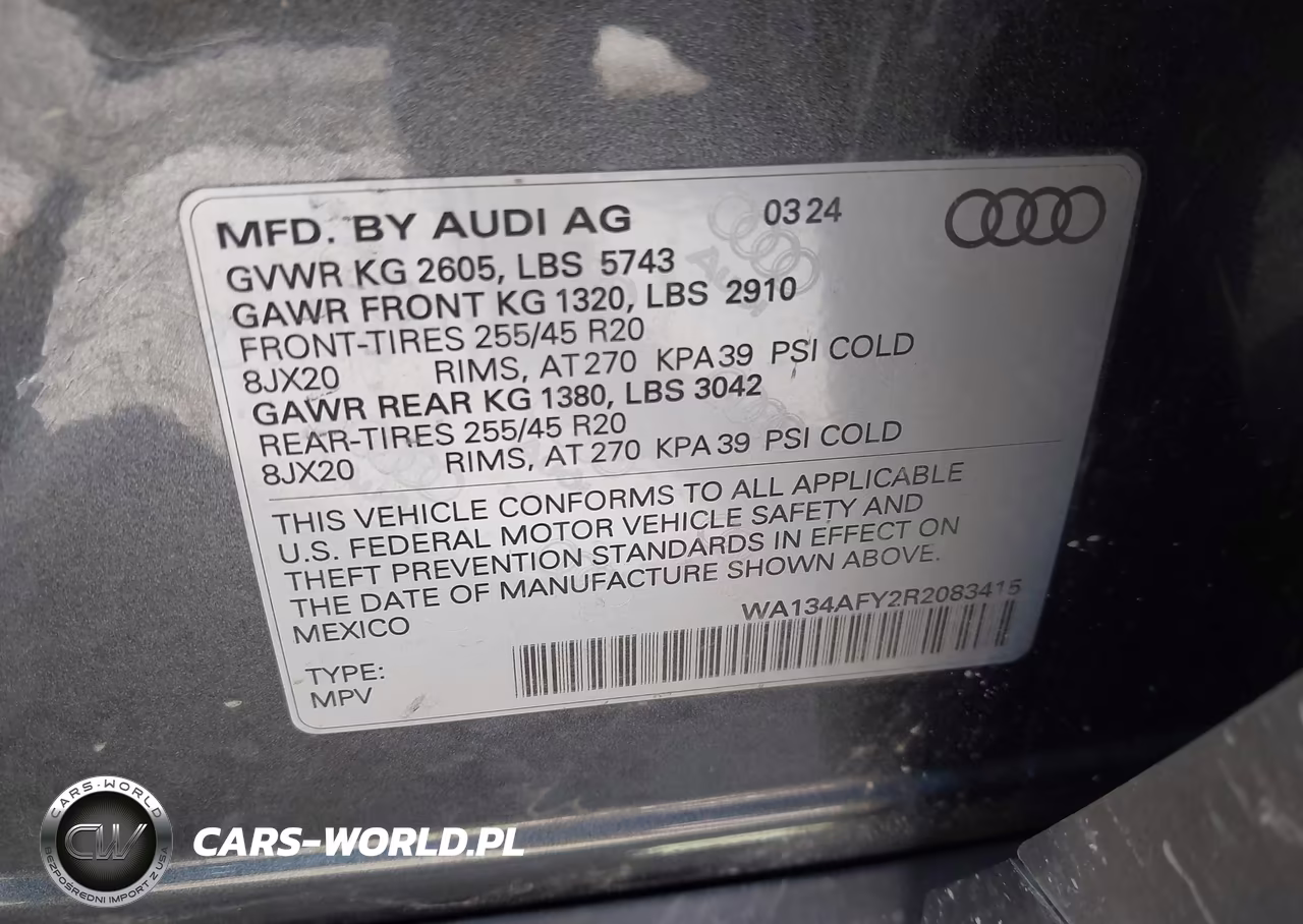 2024 Audi Sq5 Sportback Prestige Tfsi Quattro Tiptronic VIN:WA134AFY2R2083415 - 9