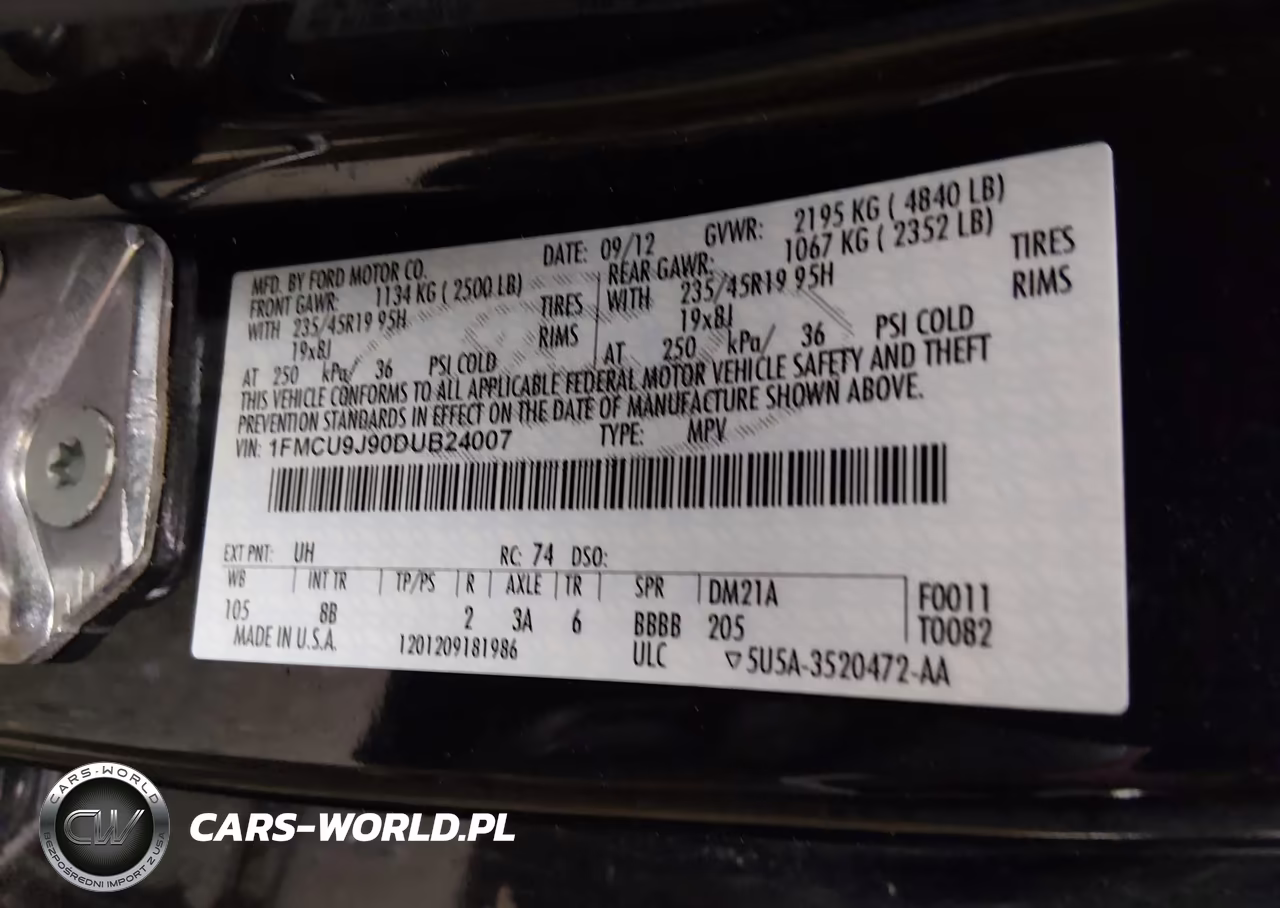 2013 Ford Escape Titanium VIN:1FMCU9J90DUB24007 - 9