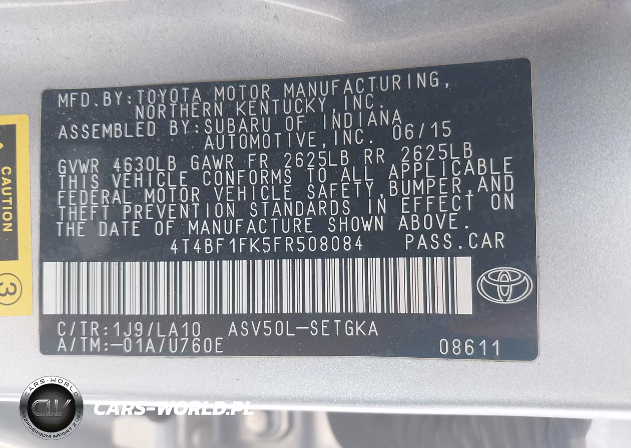 2015 Toyota Camry Xle VIN:4T4BF1FK5FR508084 - 9