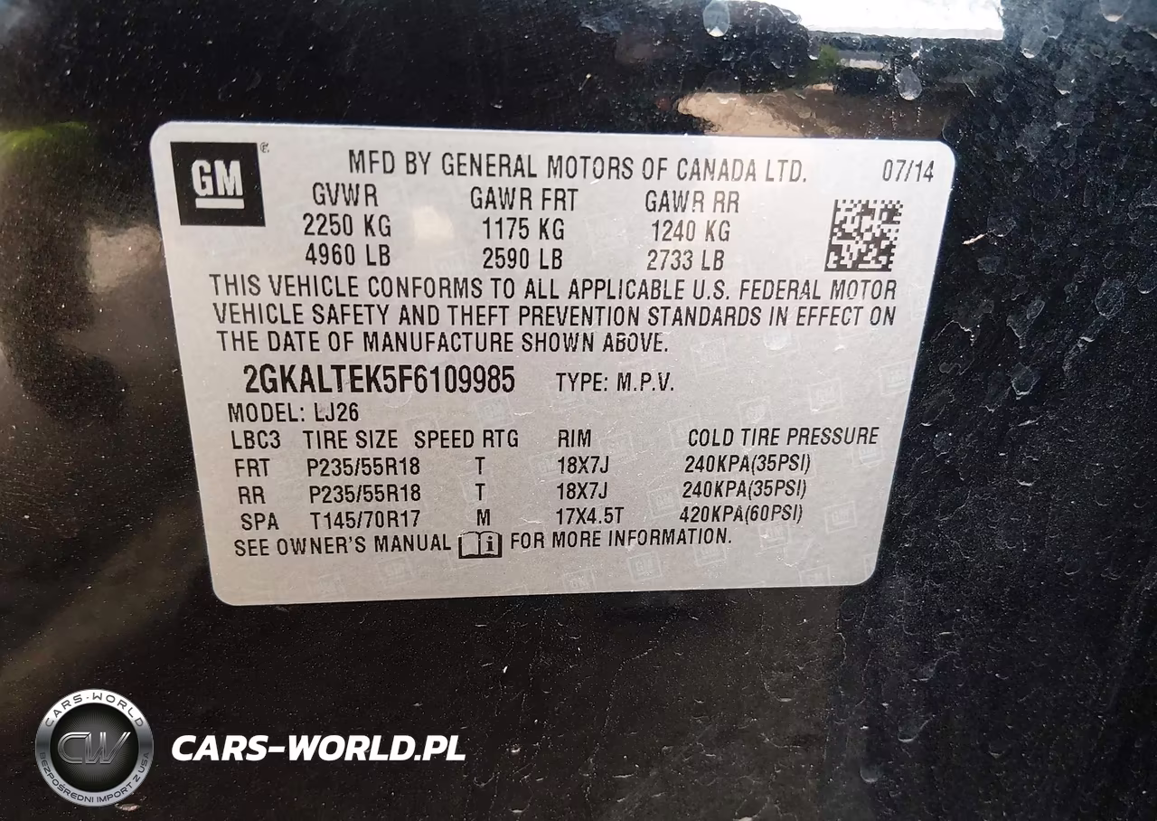 2015 GMC Terrain Slt-2 VIN:2GKALTEK5F6109985 - 9