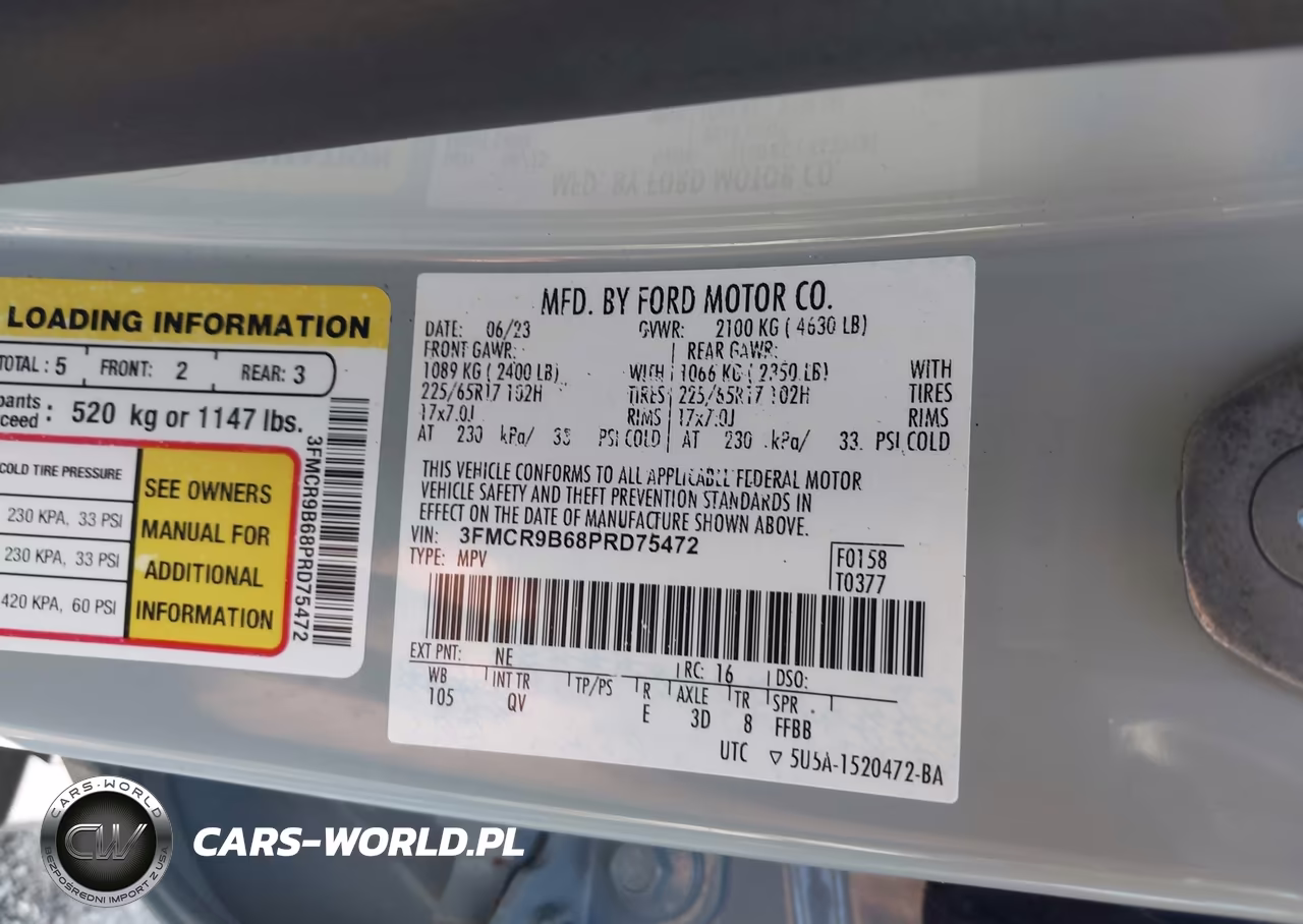 2023 Ford Bronco Sport Big Bend VIN:3FMCR9B68PRD75472 - 9