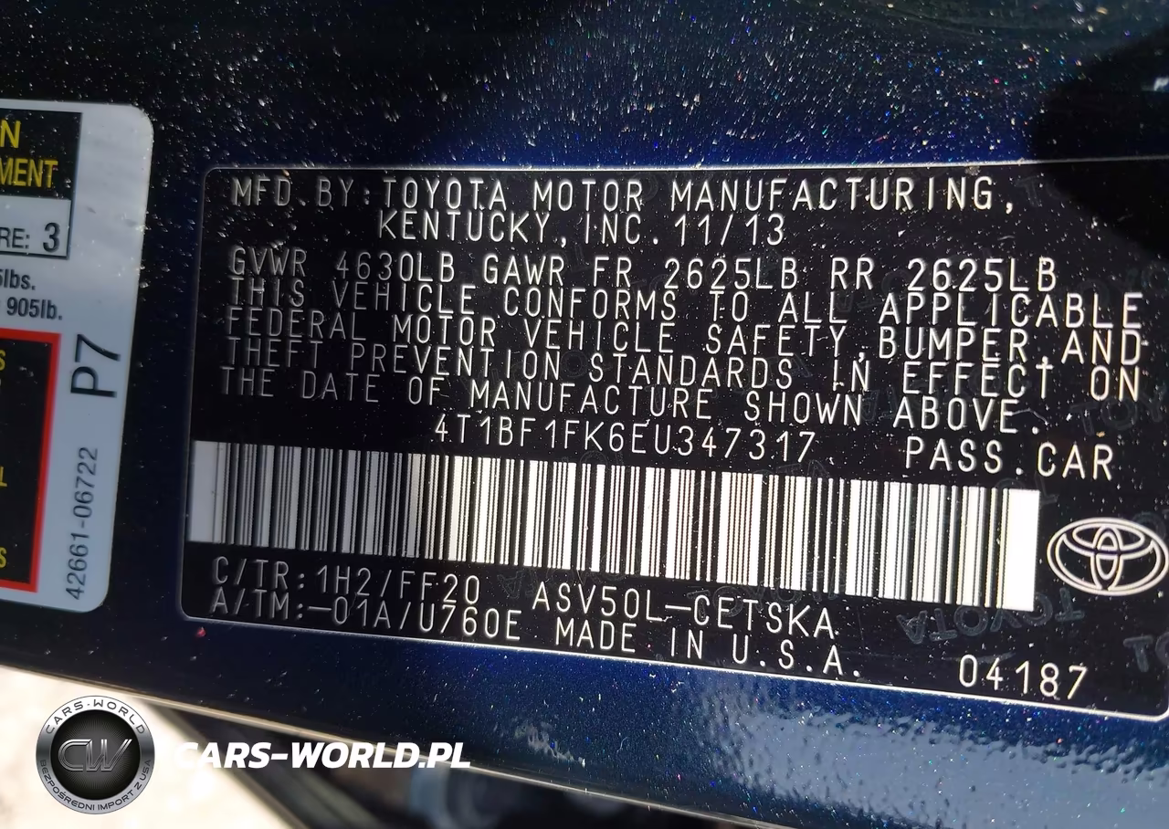 2014 Toyota Camry Se VIN:4T1BF1FK6EU347317 - 9