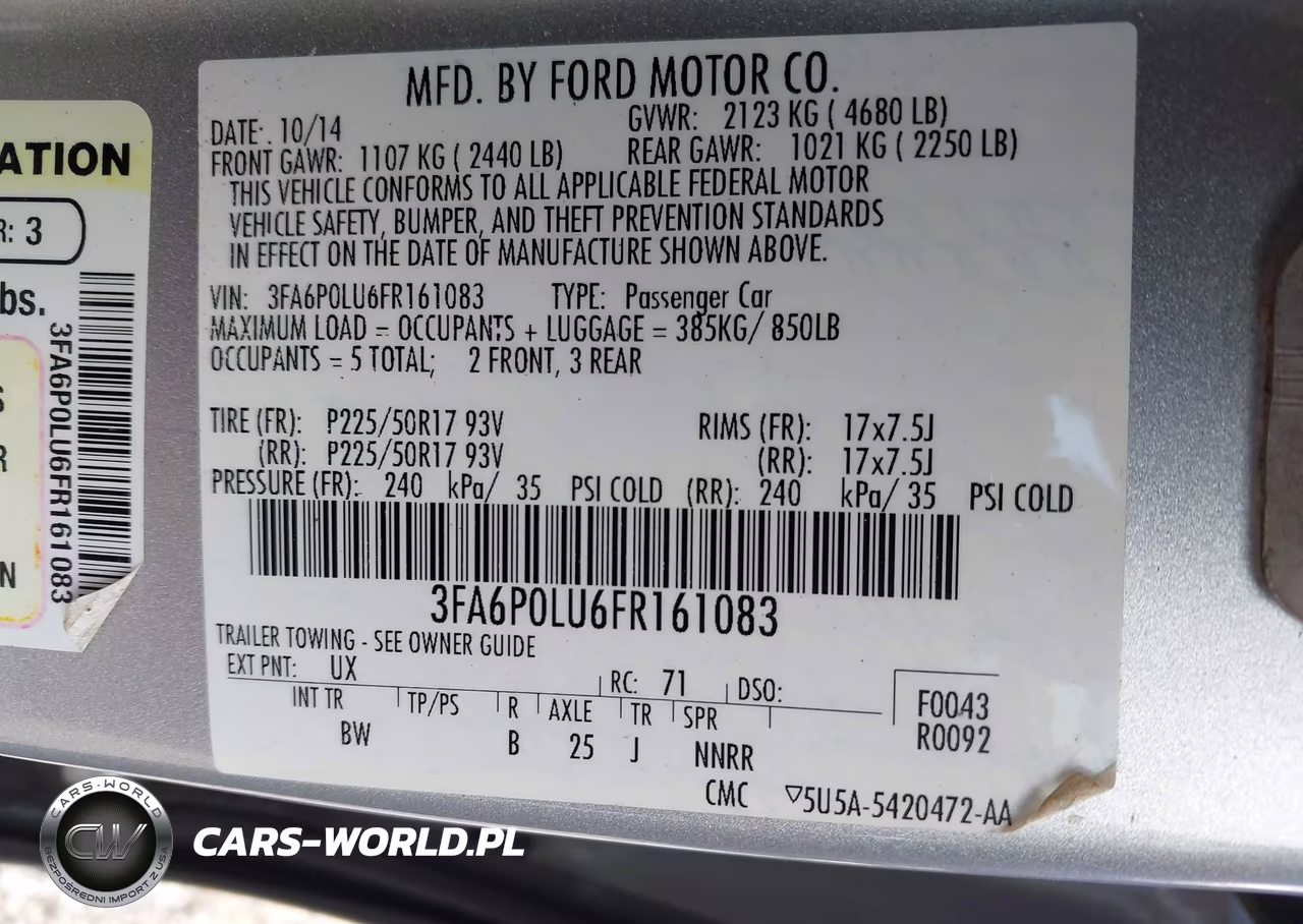 2015 Ford Fusion Hybrid Se VIN:3FA6P0LU6FR161083 - 9