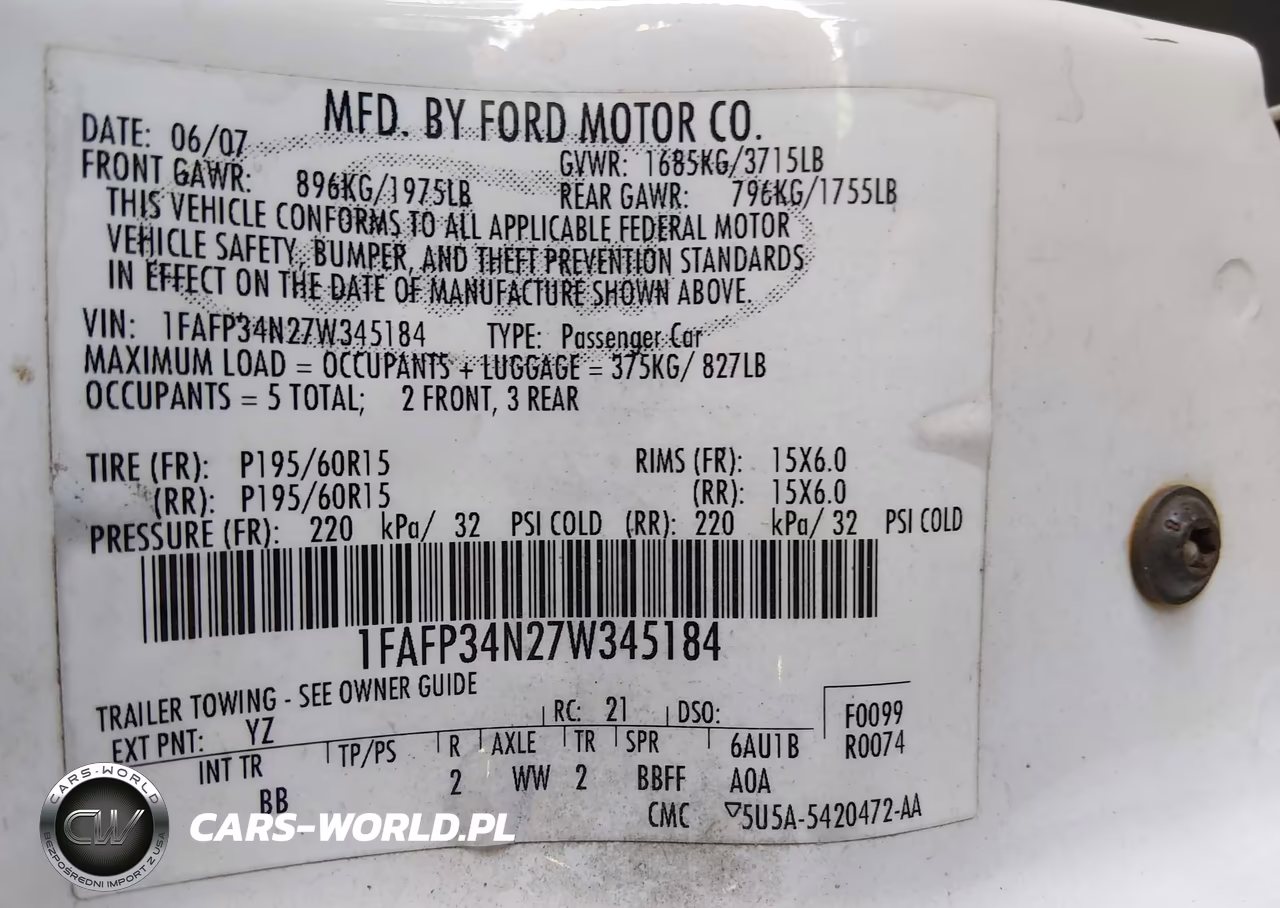 2007 Ford Focus S-Se-Ses VIN:1FAFP34N27W345184 - 9