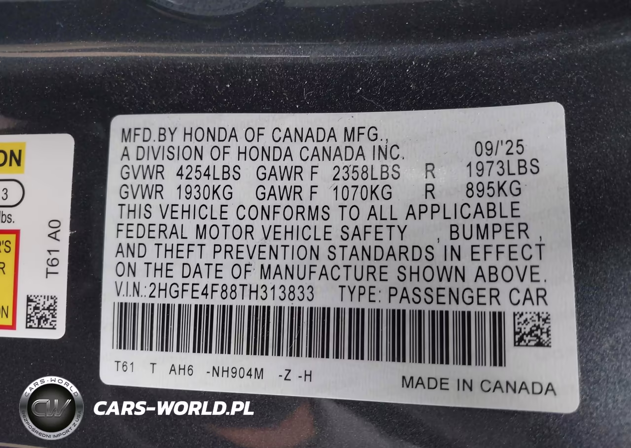 2026 Honda Civic Hybrid Sport-Sport Touring VIN:2HGFE4F88TH313833 - 9