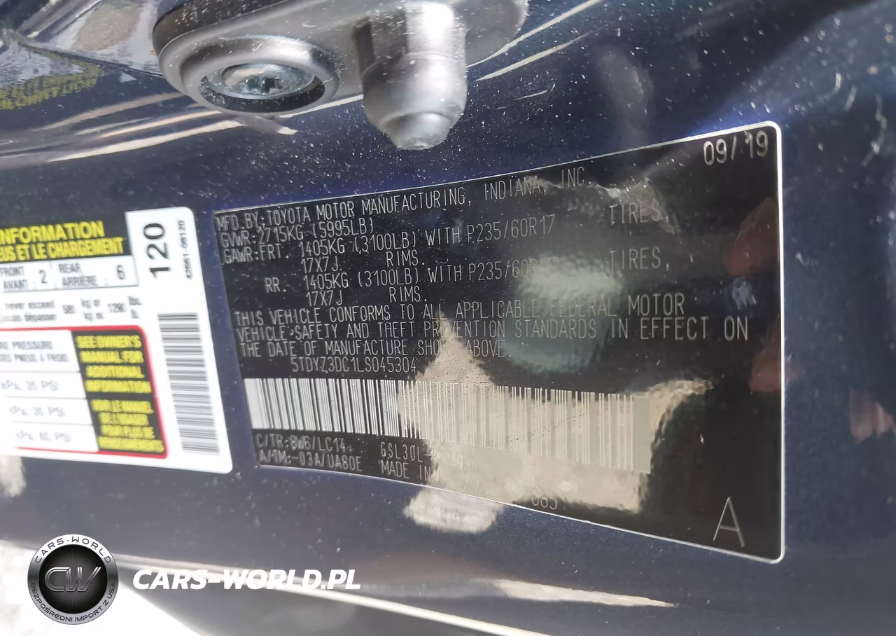 2020 Toyota Sienna Xle VIN:5TDYZ3DC1LS045304 - 9