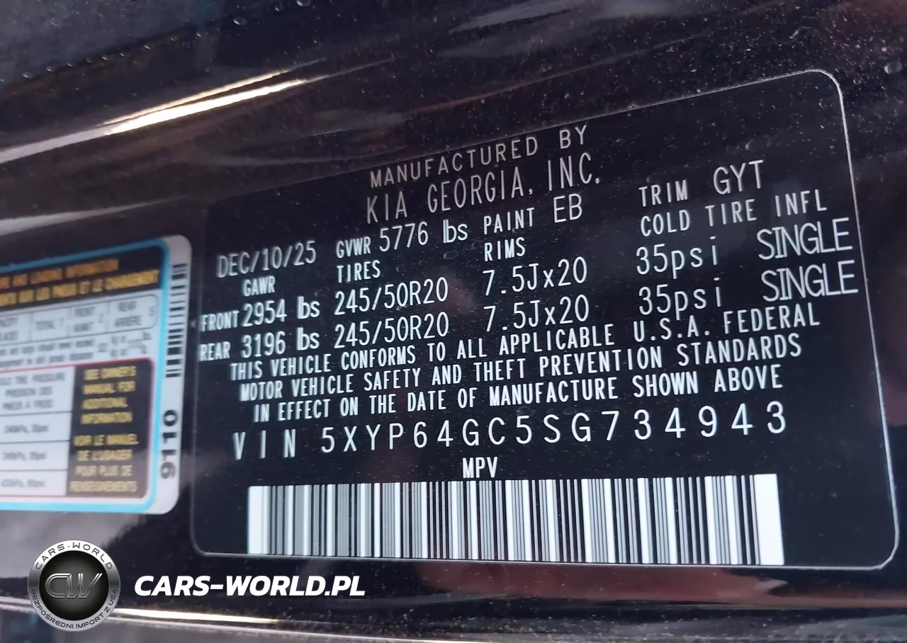 2025 Kia Telluride S VIN:5XYP64GC5SG734943 - 9