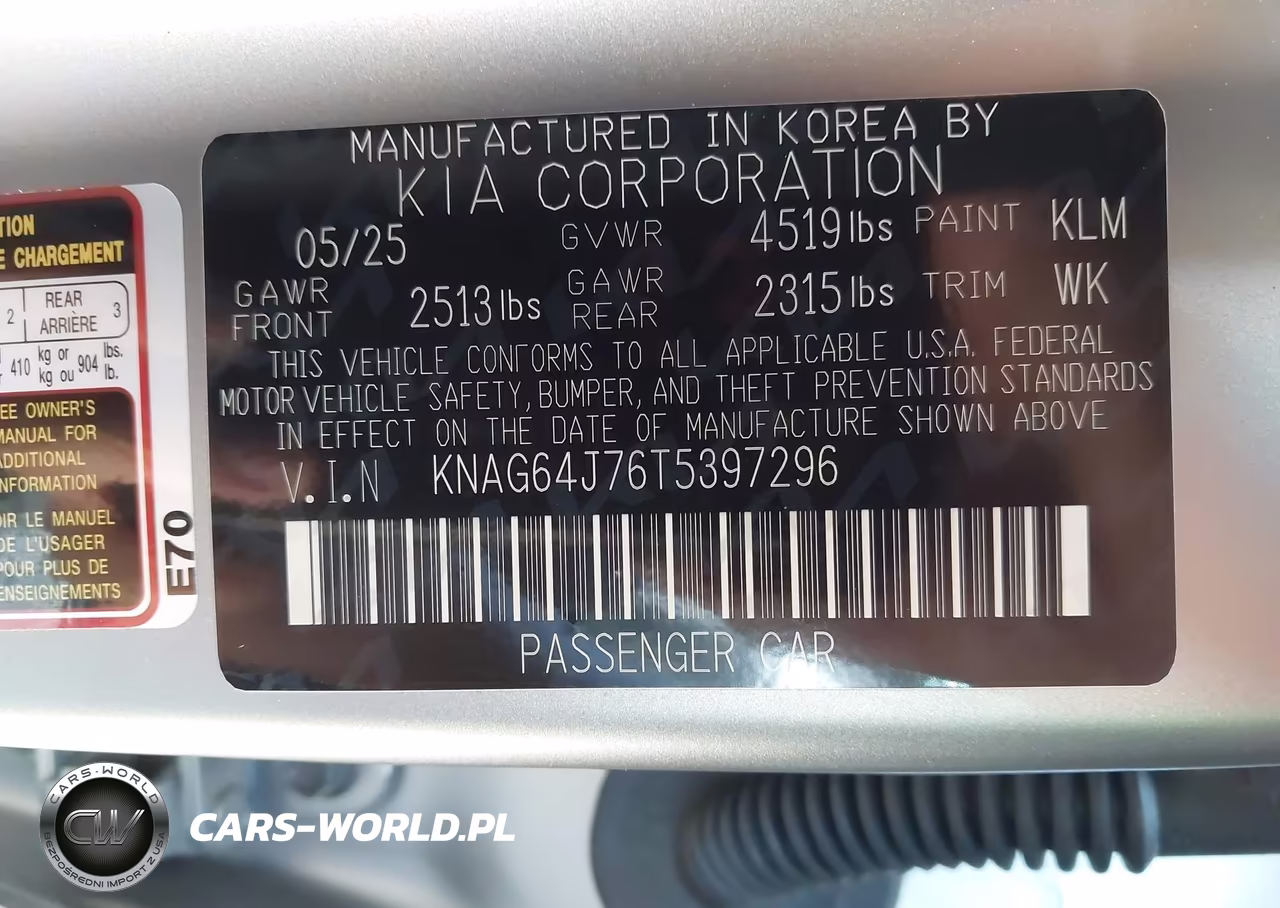 2026 Kia K5 Gt-Line Awd VIN:KNAG64J76T5397296 - 9