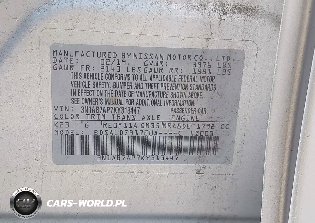 2019 Nissan Sentra Sv VIN:3N1AB7AP7KY313447 - 9