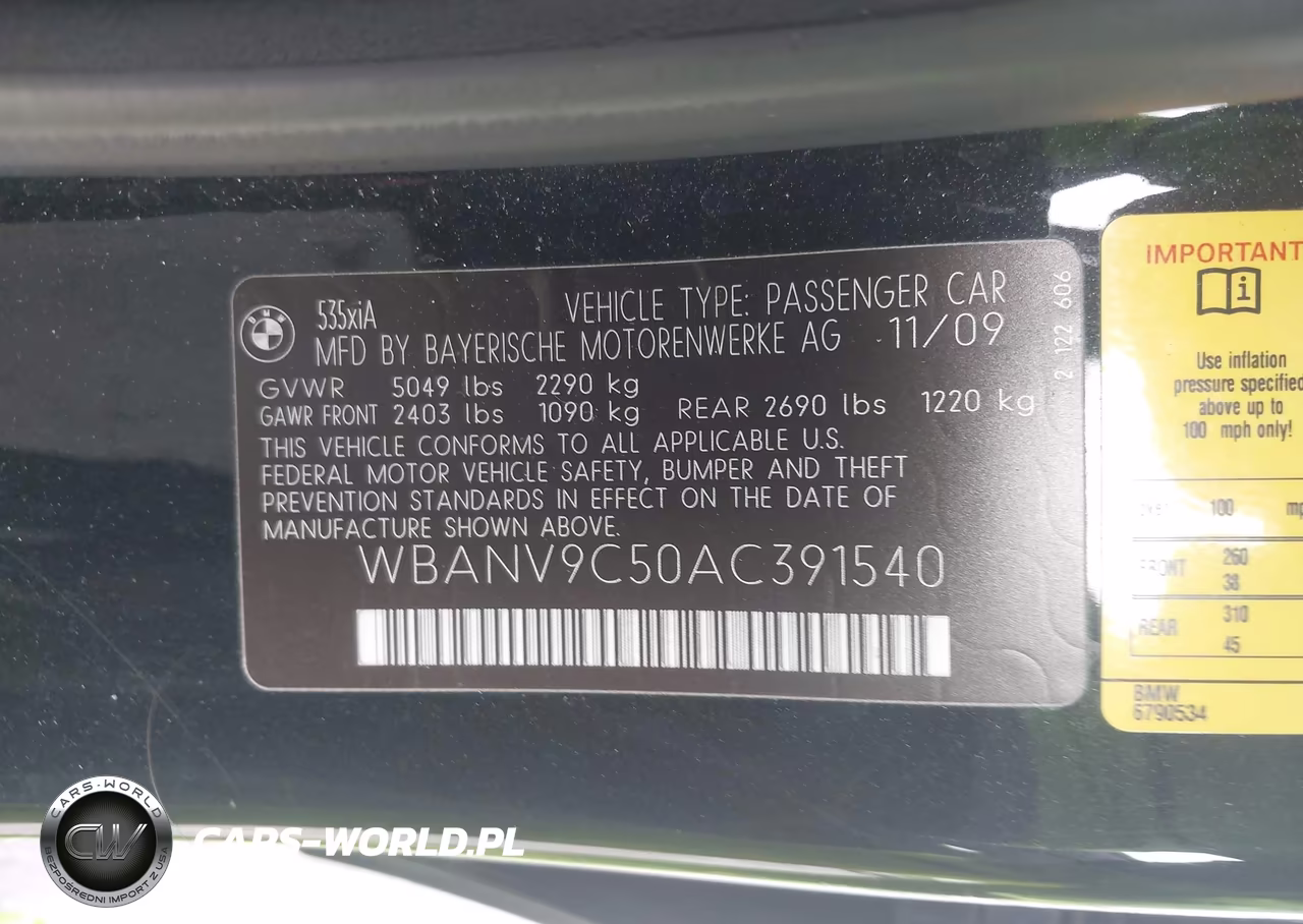2010 BMW 535I xDrive VIN:WBANV9C50AC391540 - 9