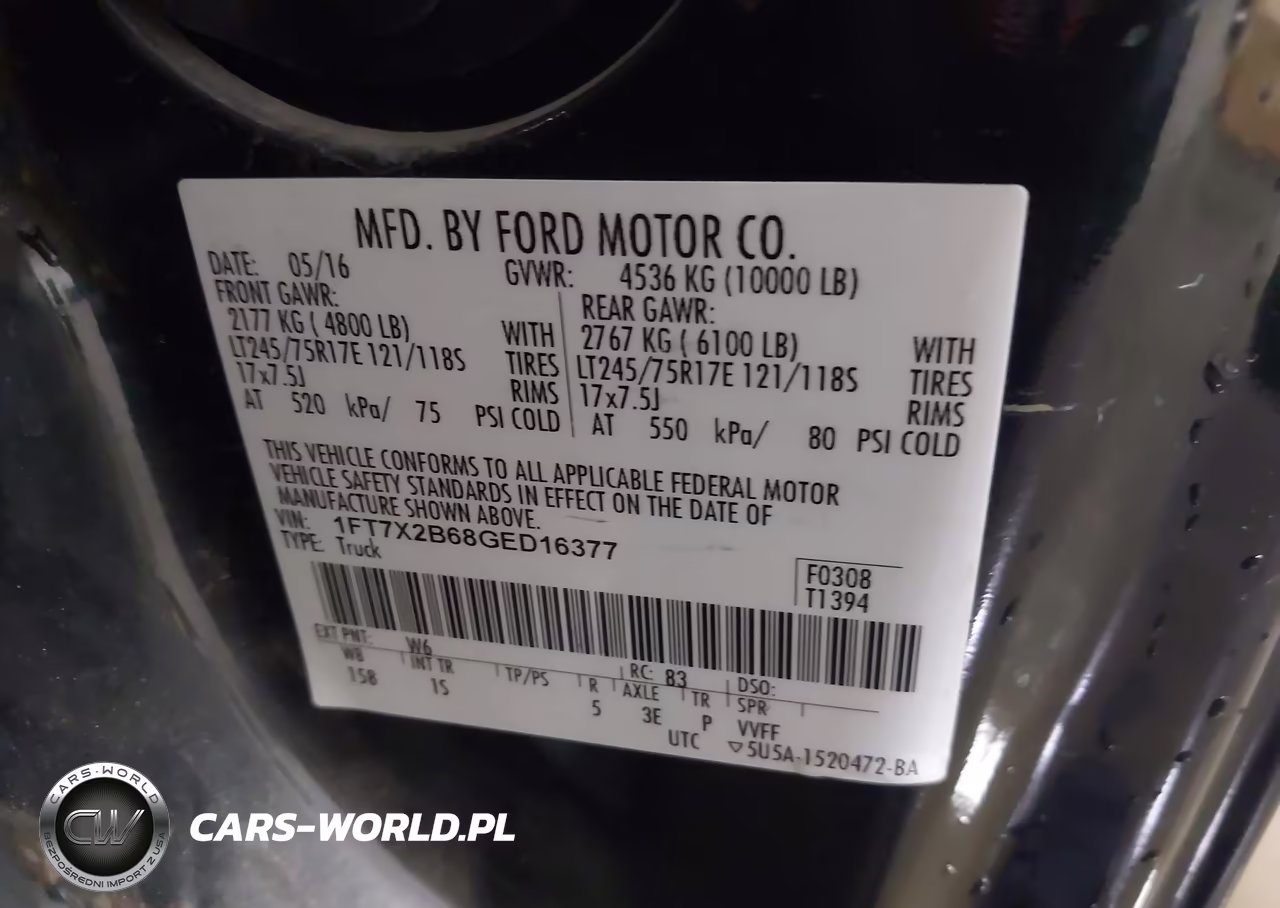 2016 Ford F-250 Xl VIN:1FT7X2B68GED16377 - 9