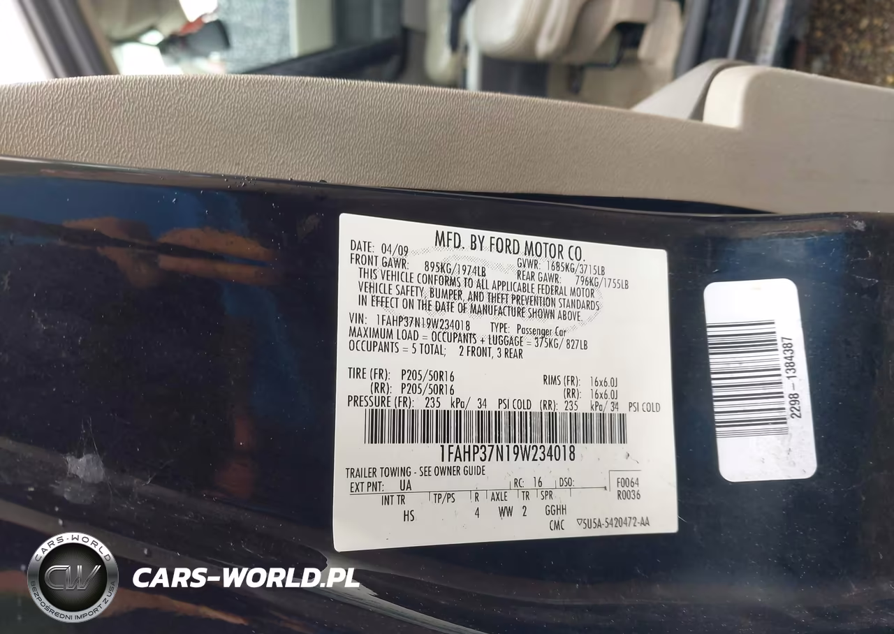 2009 Ford Focus Sel VIN:1FAHP37N19W234018 - 9