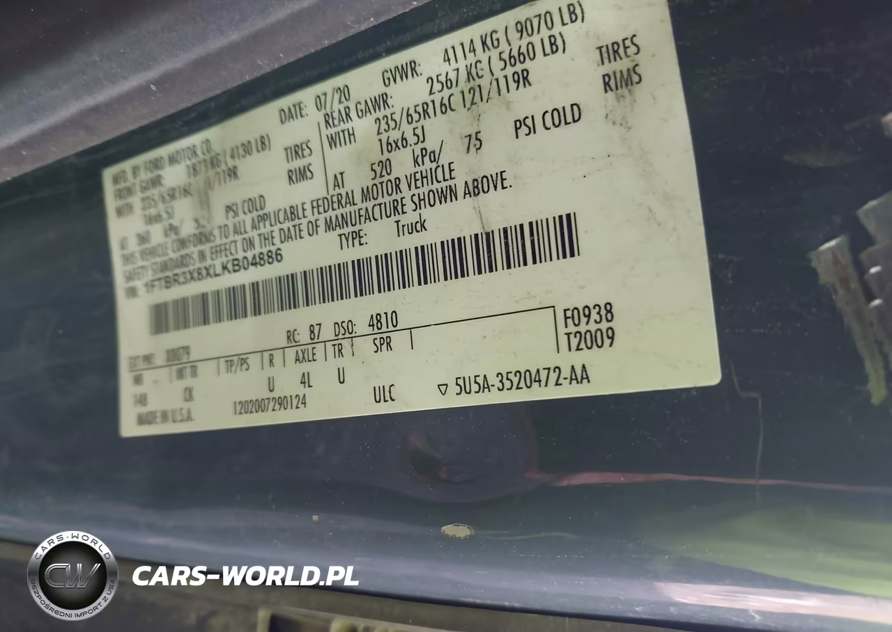 2020 Ford Transit T-250 VIN:1FTBR3X8XLKB04886 - 9