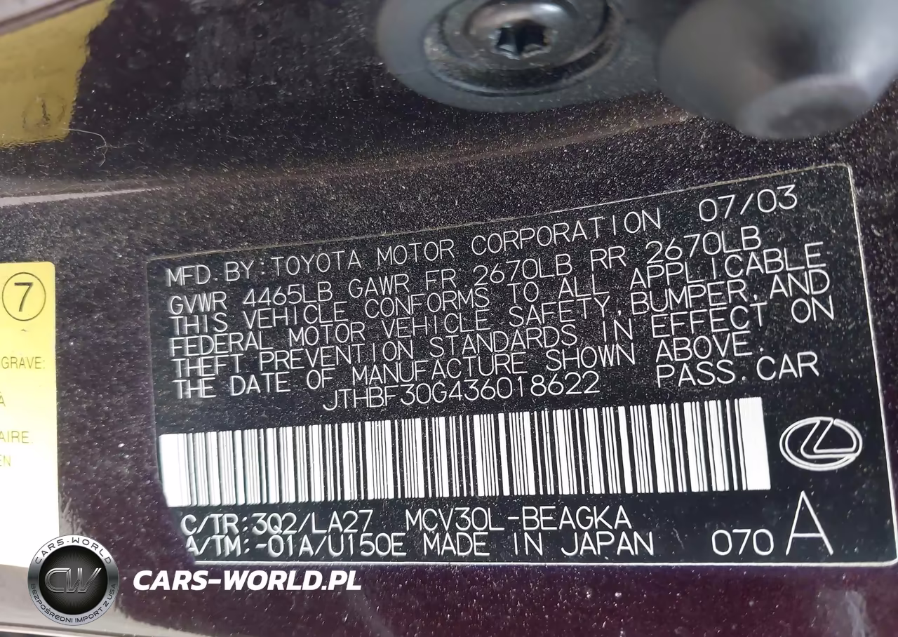 2003 Lexus Es 300 VIN:JTHBF30G436018622 - 9