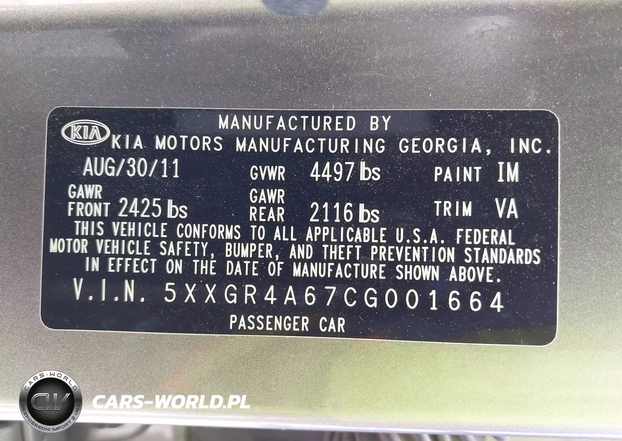 2012 Kia Optima Sx VIN:5XXGR4A67CG001664 - 9