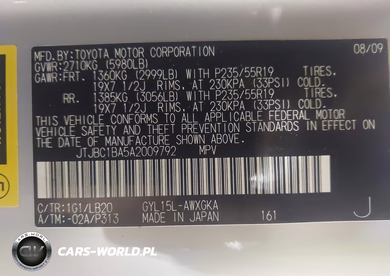 2010 Lexus Rx 450H VIN:JTJBC1BA5A2009792 - 9