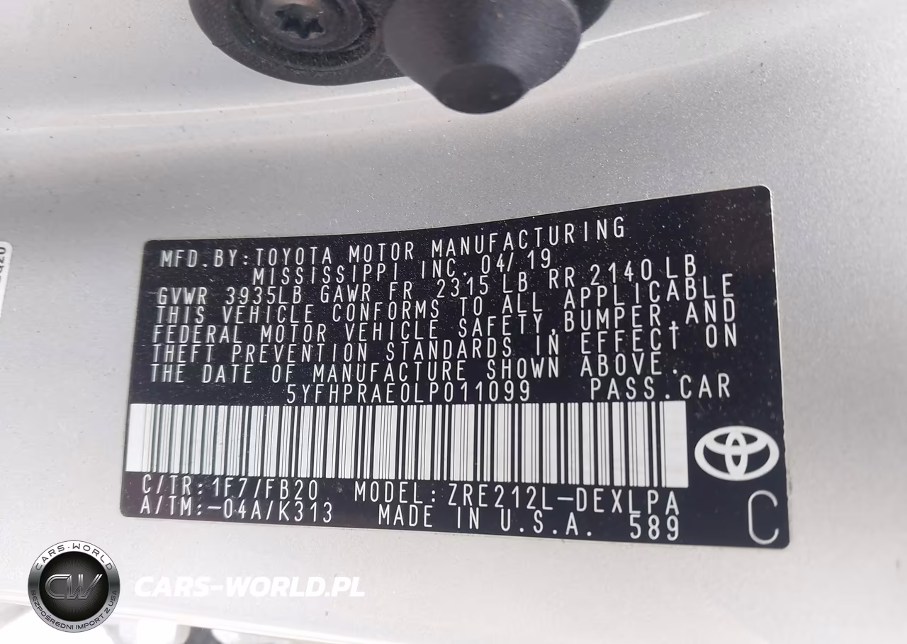 2020 Toyota Corolla Le VIN:5YFHPRAE0LP011099 - 9