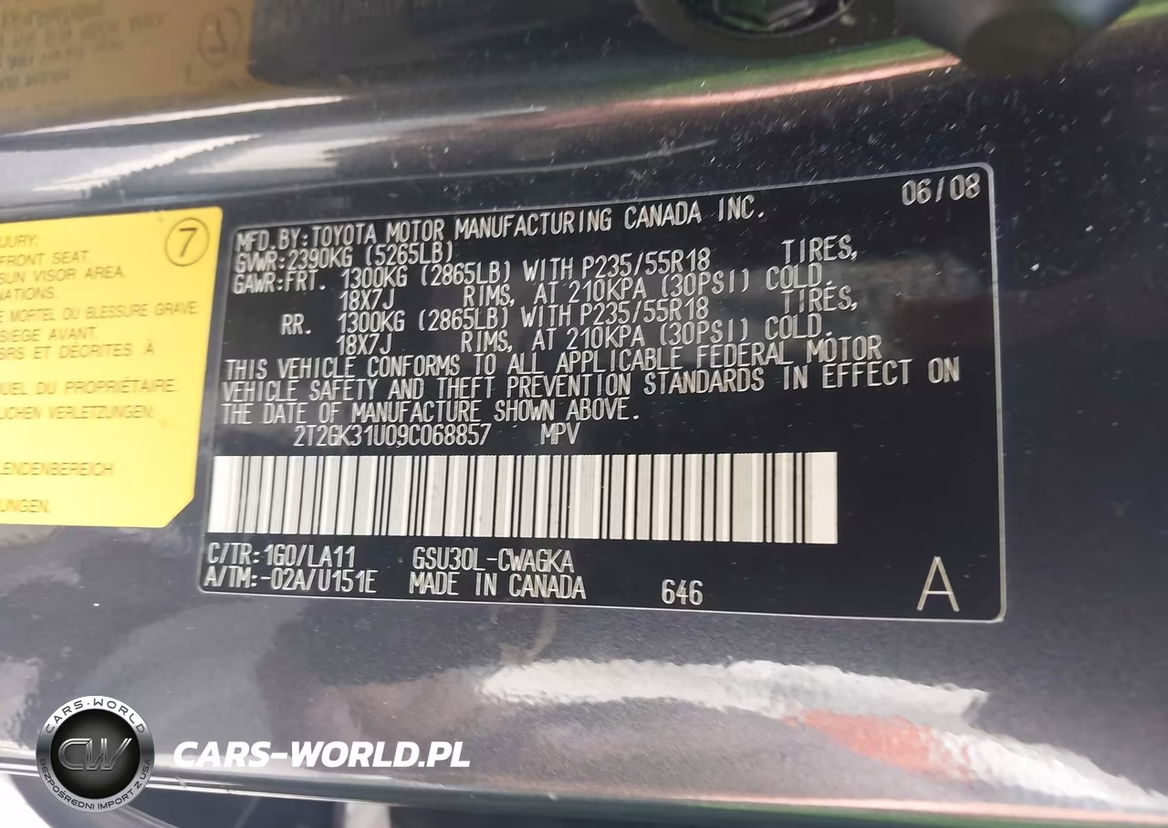 2009 Lexus Rx 350 VIN:2T2GK31U09C068857 - 9