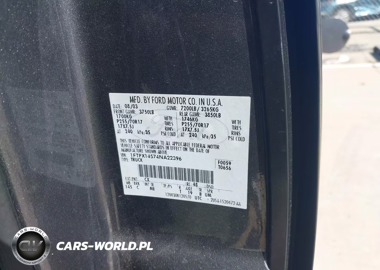 2004 Ford F-150 Fx4-Lariat-Xl-Xlt VIN:1FTPX14574NA22396 - 9