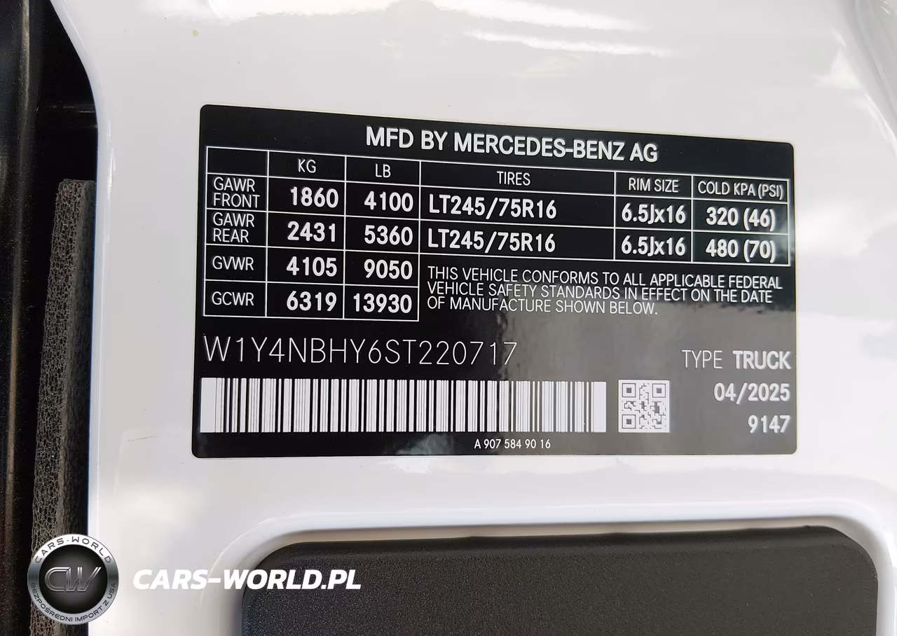 2025 Mercedes-Benz Sprinter 2500 Standard Roof 4-Cyl Diesel Ho VIN:W1Y4NBHY6ST220717 - 9