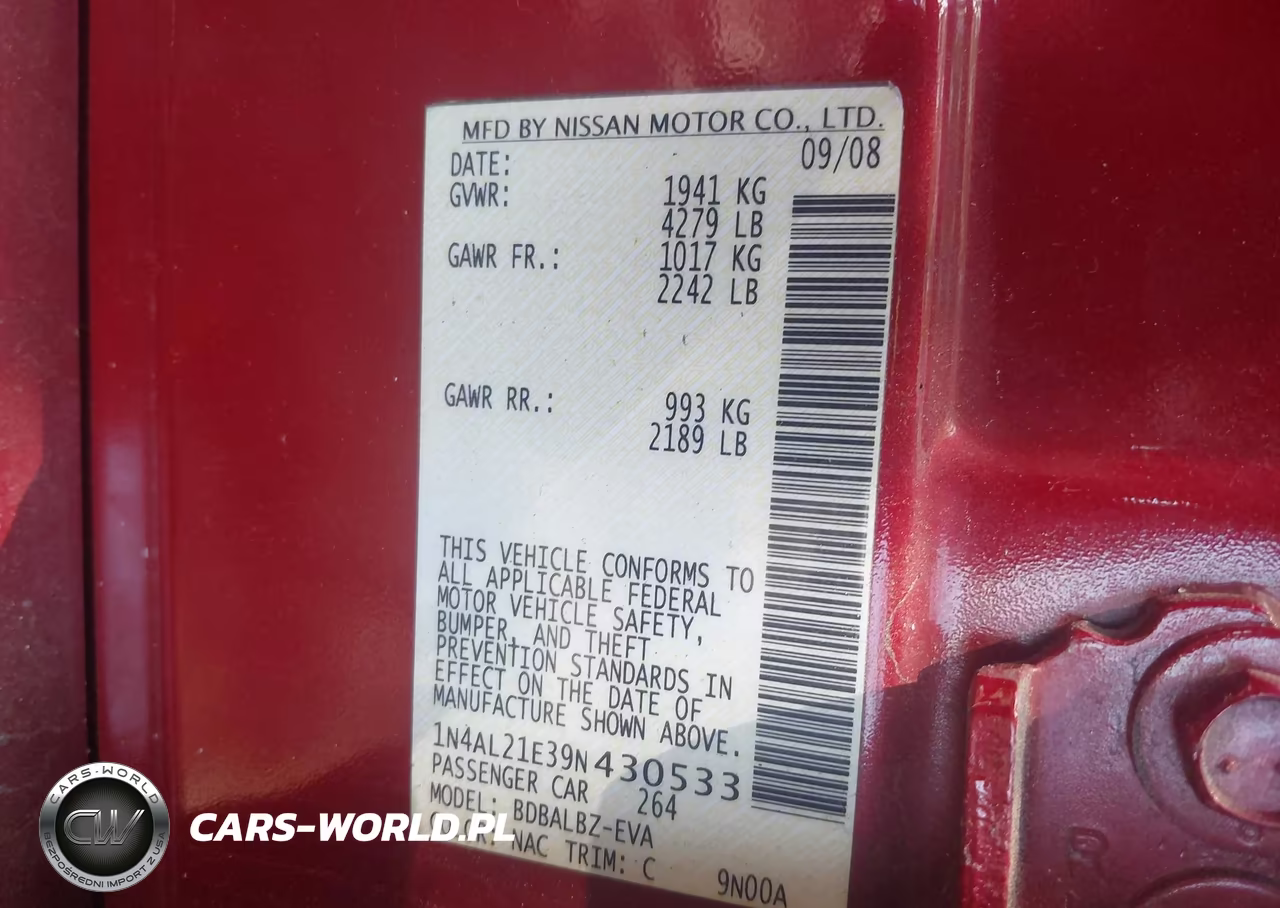 2009 Nissan Altima 2.5 S VIN:1N4AL21E39N430533 - 9