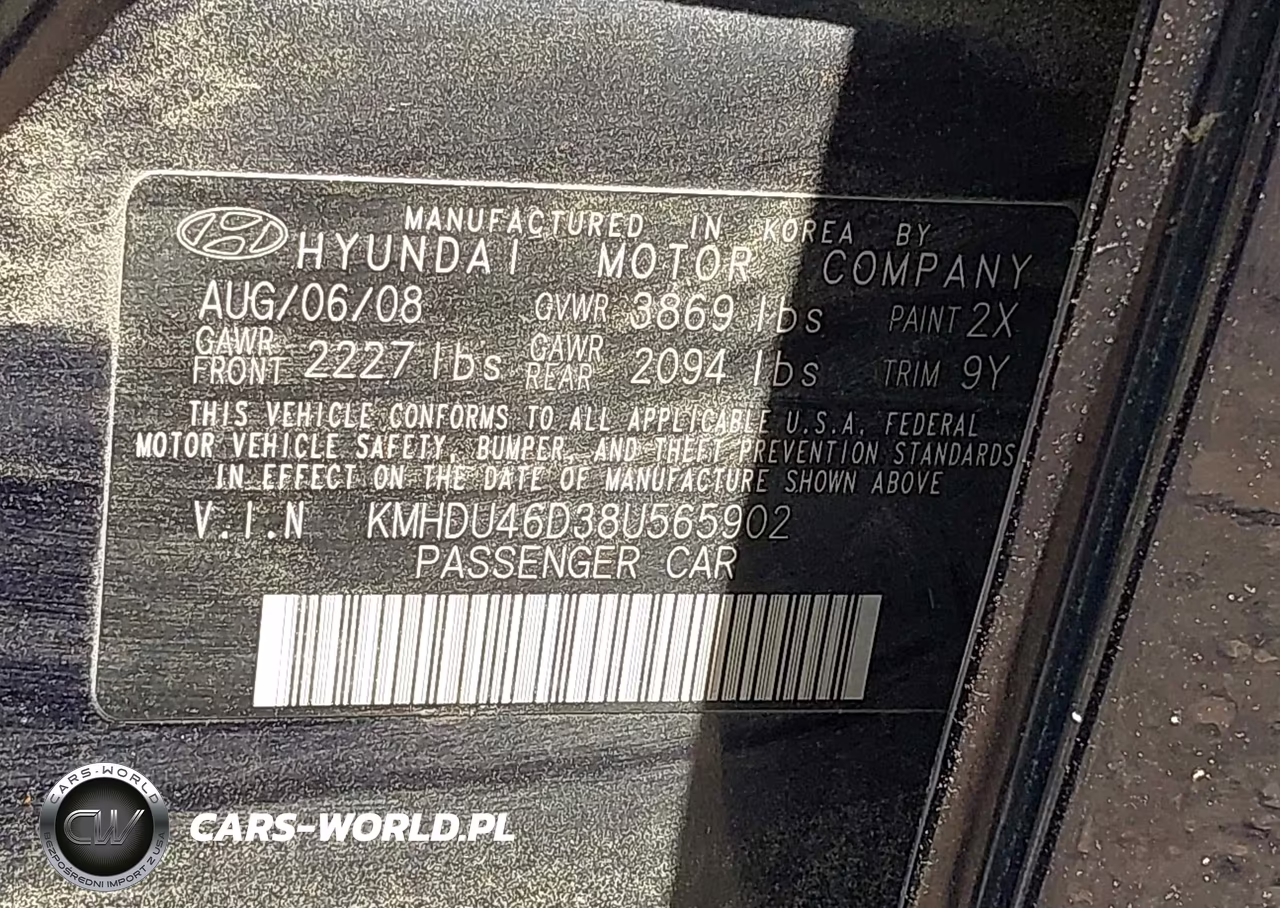 2008 Hyundai Elantra Gls-Se VIN:KMHDU46D38U565902 - 9