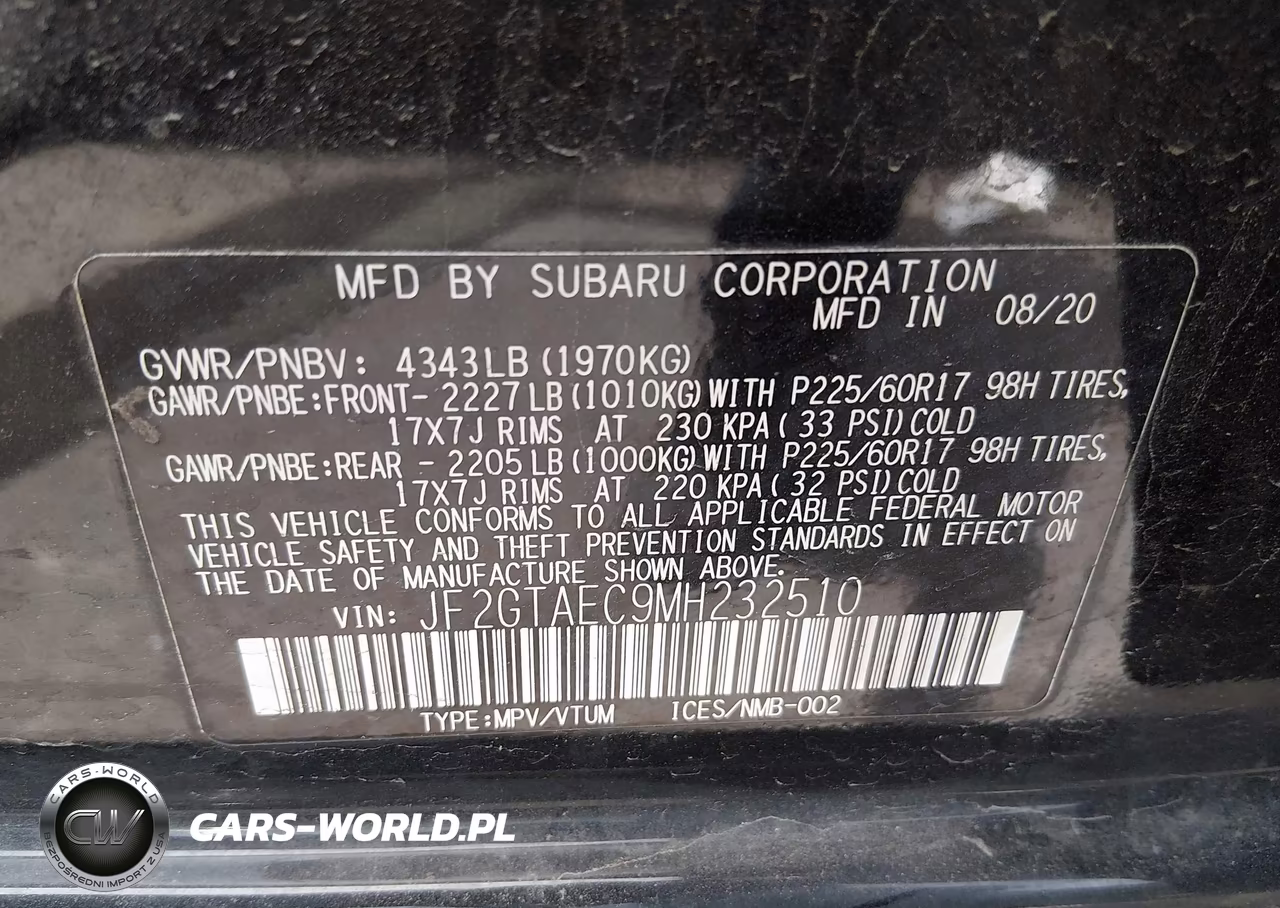 2021 Subaru Crosstrek Premium VIN:JF2GTAEC9MH232510 - 9