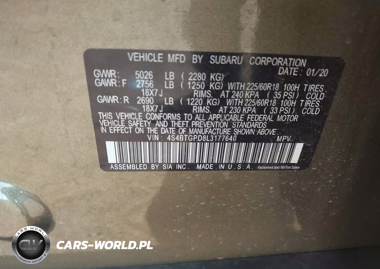2020 Subaru Outback Touring Xt VIN:4S4BTGPD8L3177640 - 9