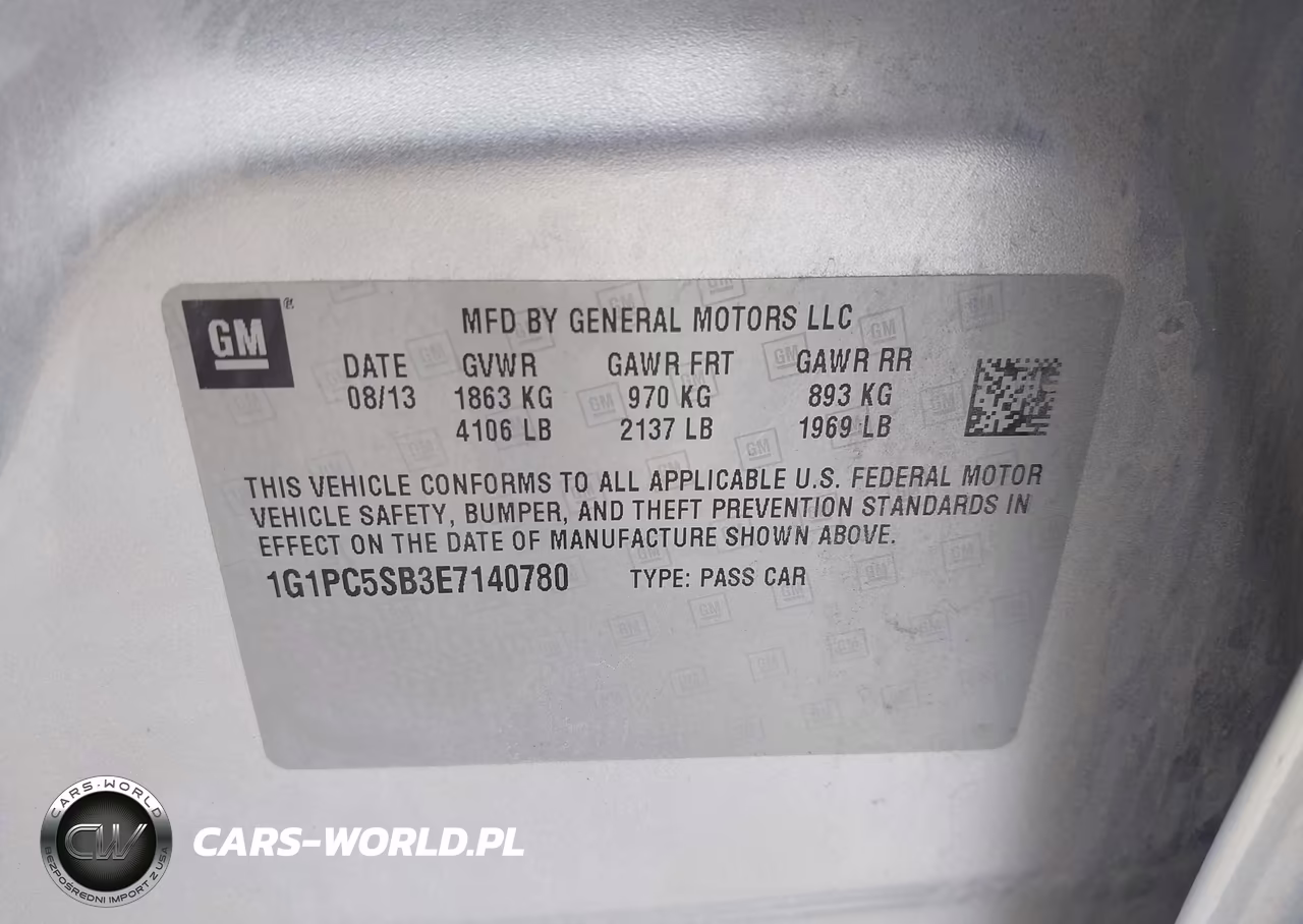 2014 Chevrolet Cruze 1Lt Auto VIN:1G1PC5SB3E7140780 - 9