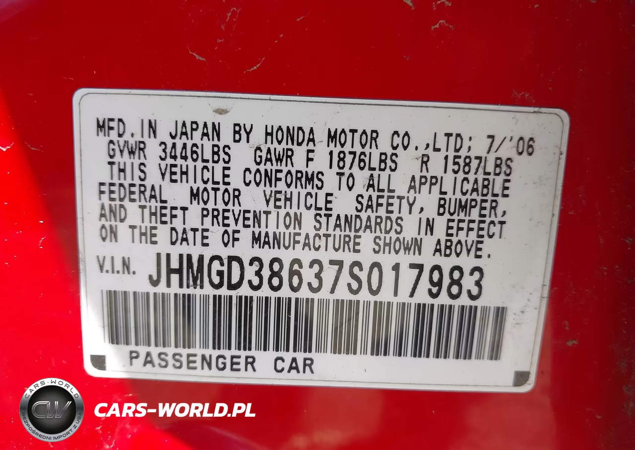 2007 Honda Fit Sport VIN:JHMGD38637S017983 - 9