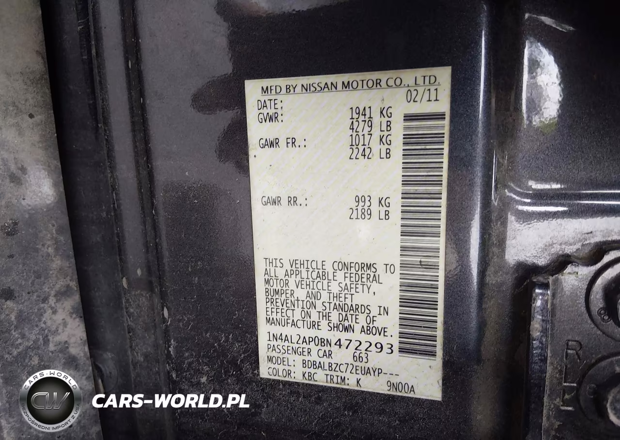 2011 Nissan Altima 2.5 S VIN:1N4AL2AP0BN472293 - 9