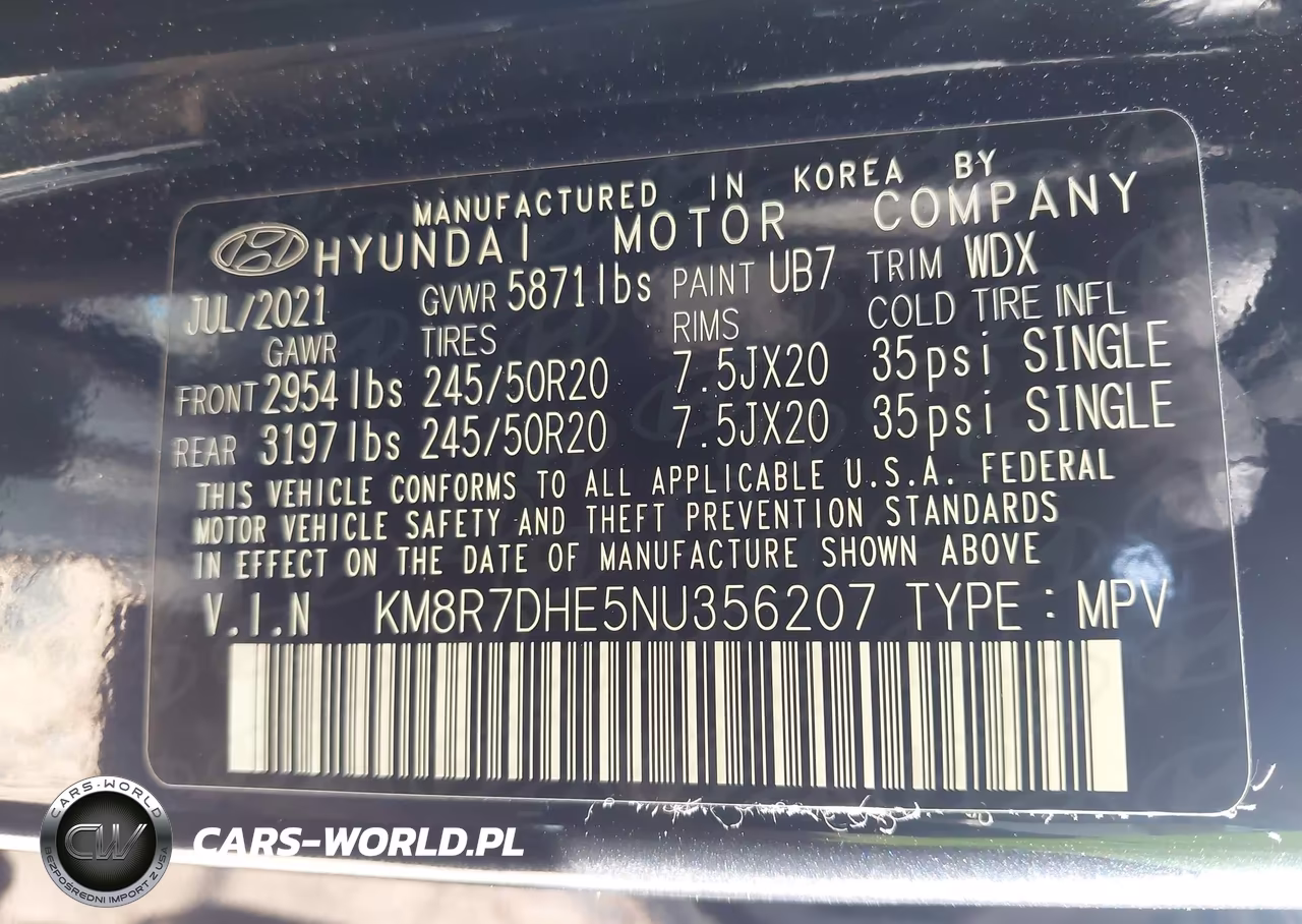 2022 Hyundai Palisade Calligraphy VIN:KM8R7DHE5NU356207 - 9