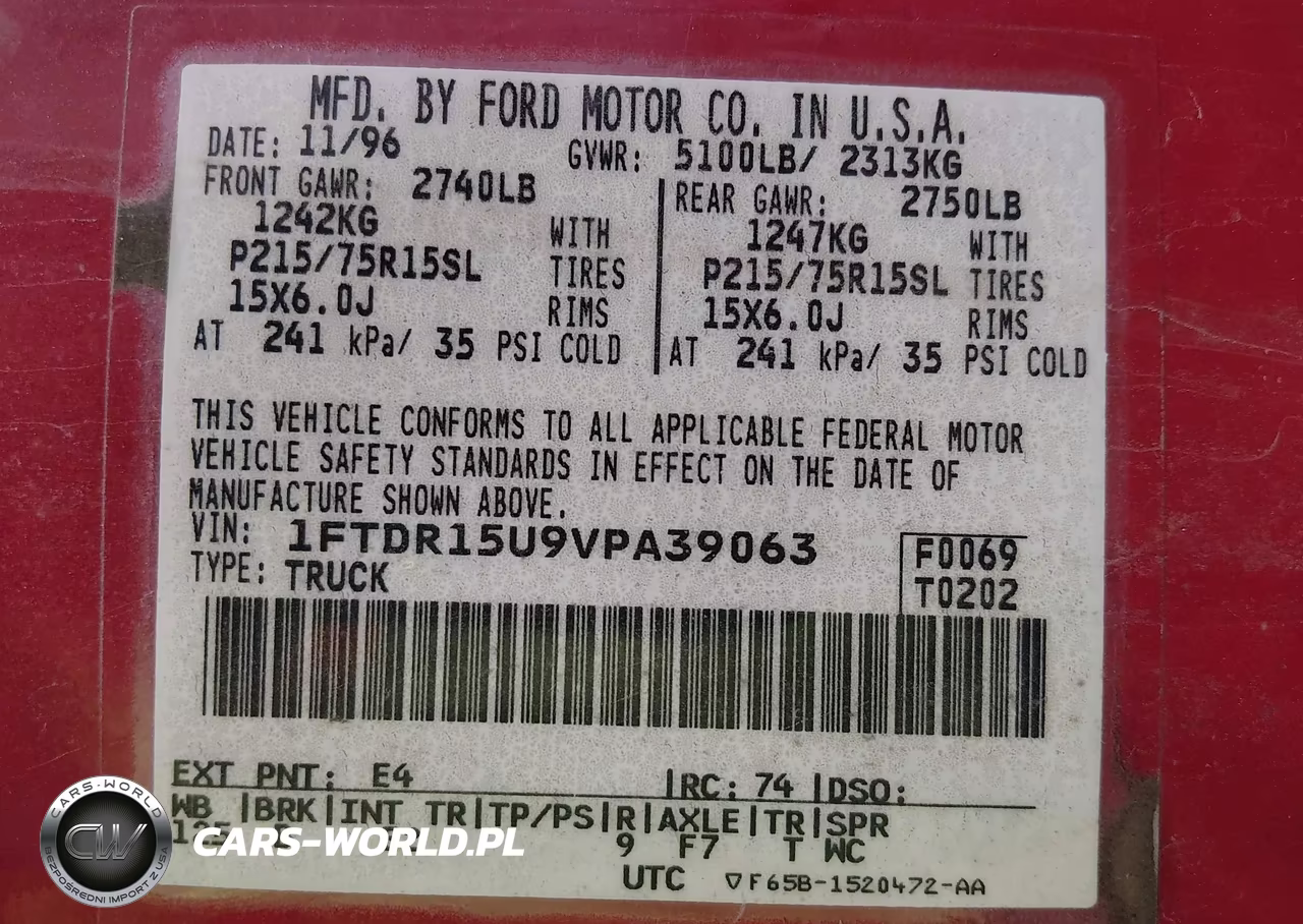 1997 Ford Ranger VIN:1FTDR15U9VPA39063 - 9