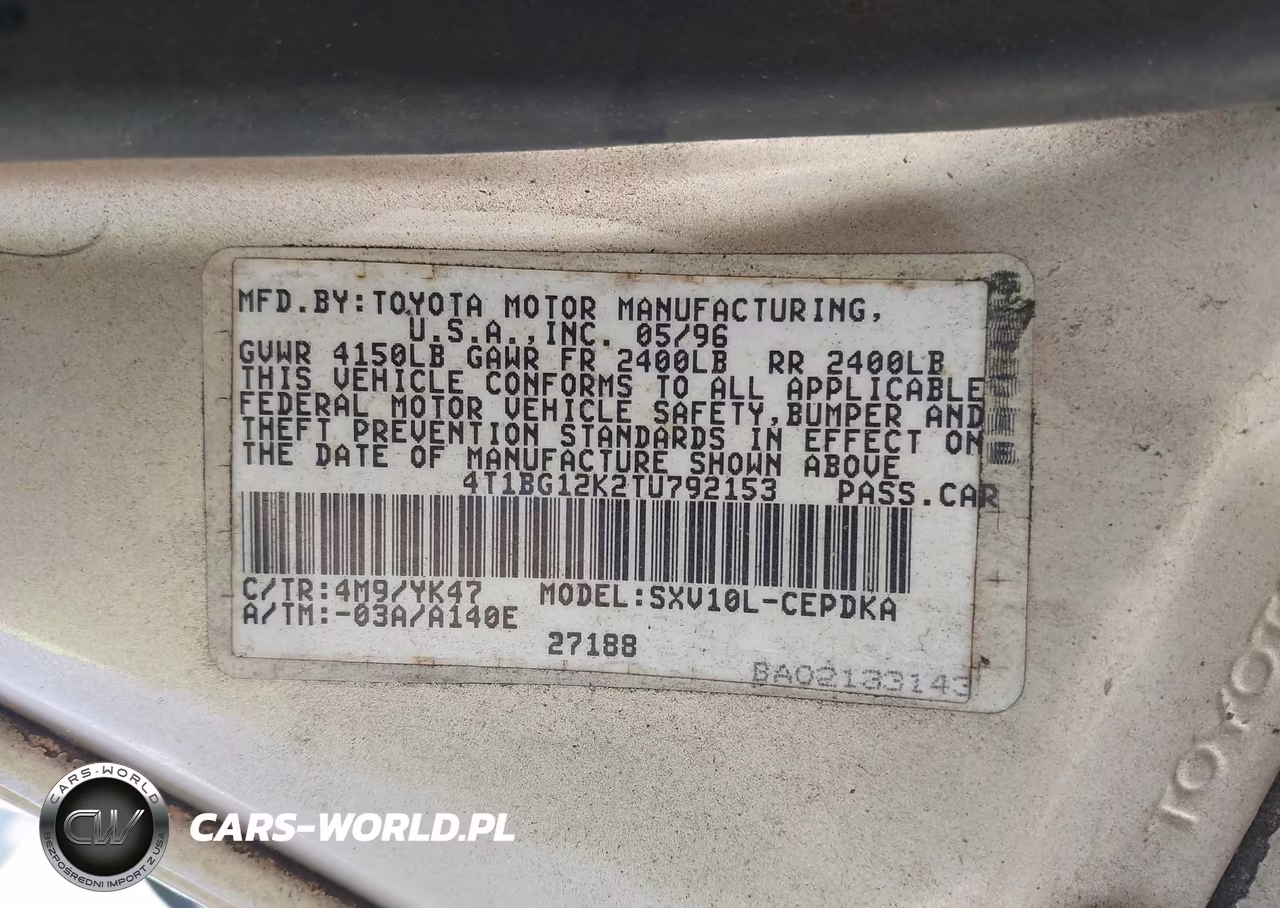 1996 Toyota Camry Dx-Le-Xle VIN:4T1BG12K2TU792153 - 9