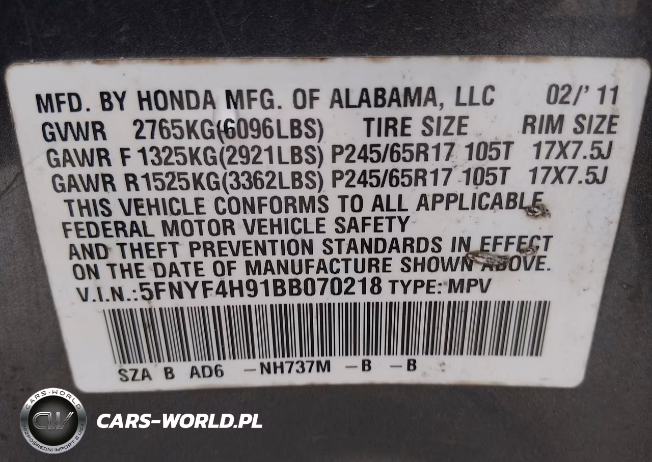 2011 Honda Pilot Touring VIN:5FNYF4H91BB070218 - 9