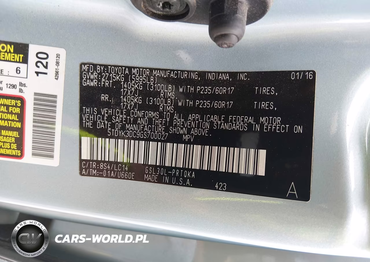 2016 Toyota Sienna Xle 8 Passenger VIN:5TDYK3DC9GS700027 - 9