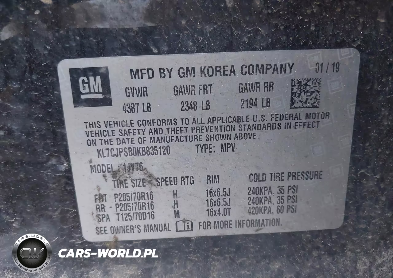 2019 Chevrolet Trax Lt VIN:KL7CJPSB0KB835120 - 9