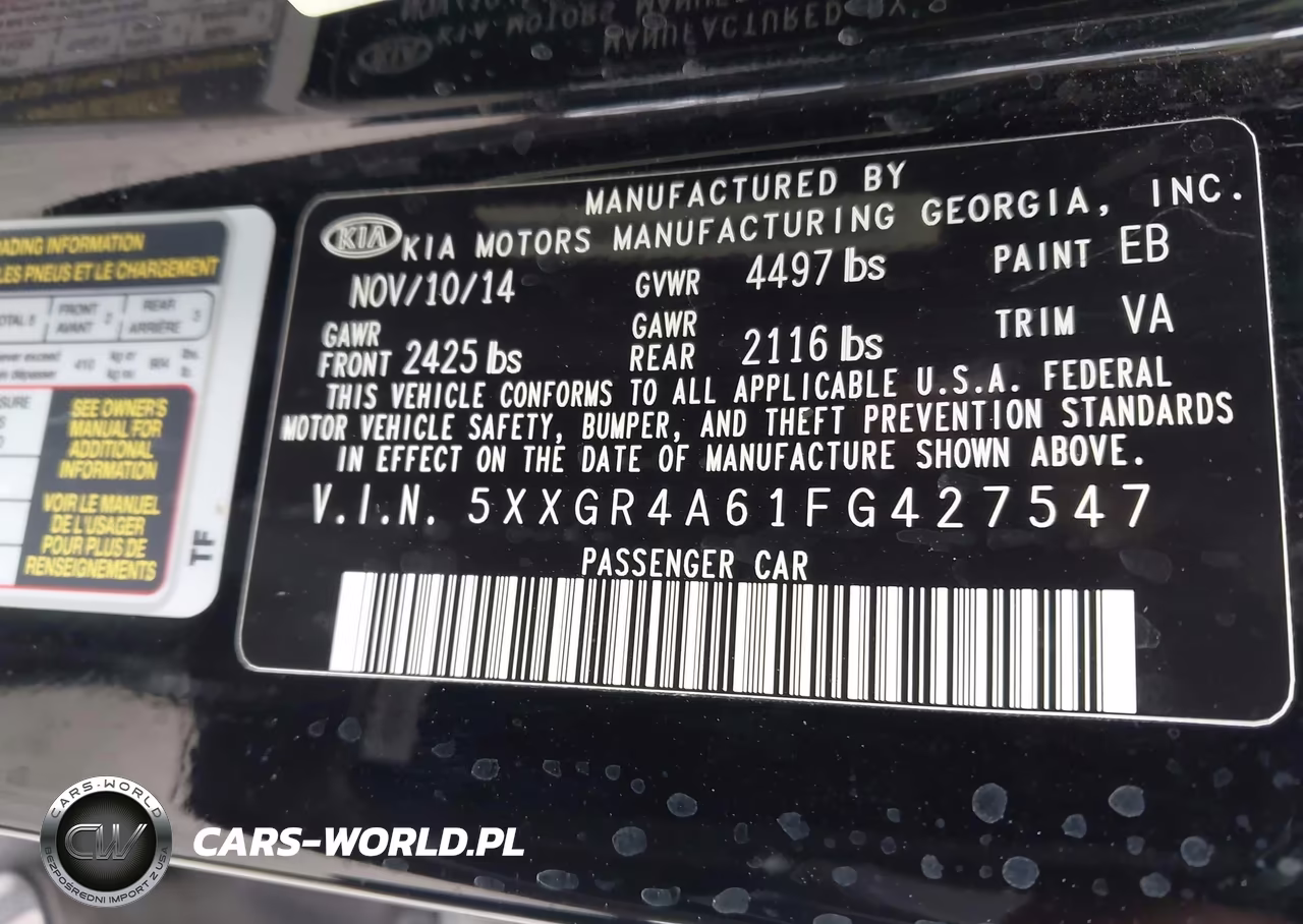 2015 Kia Optima Sxl Turbo VIN:5XXGR4A61FG427547 - 9