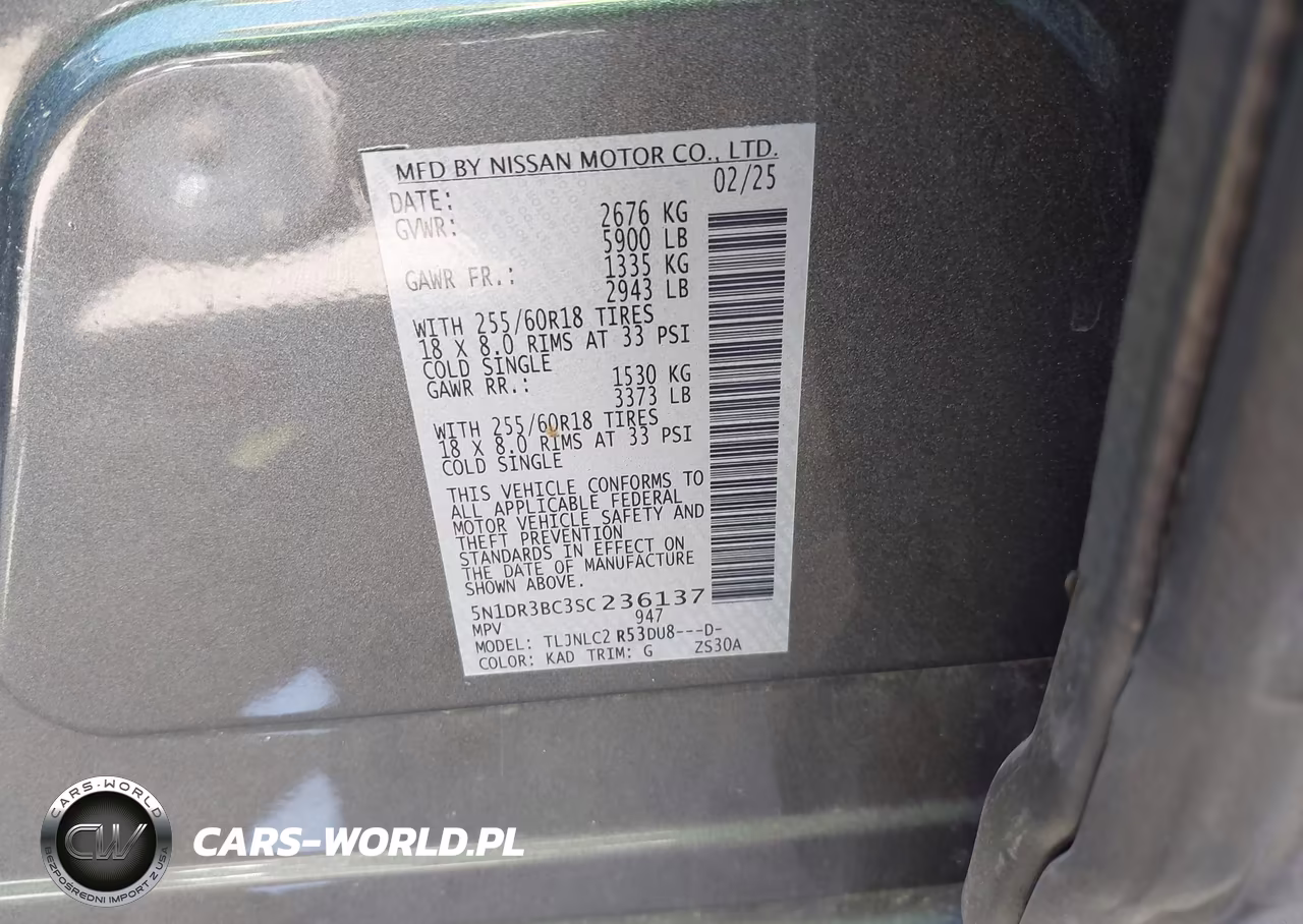 2025 Nissan Pathfinder Sv 4Wd VIN:5N1DR3BC3SC236137 - 9