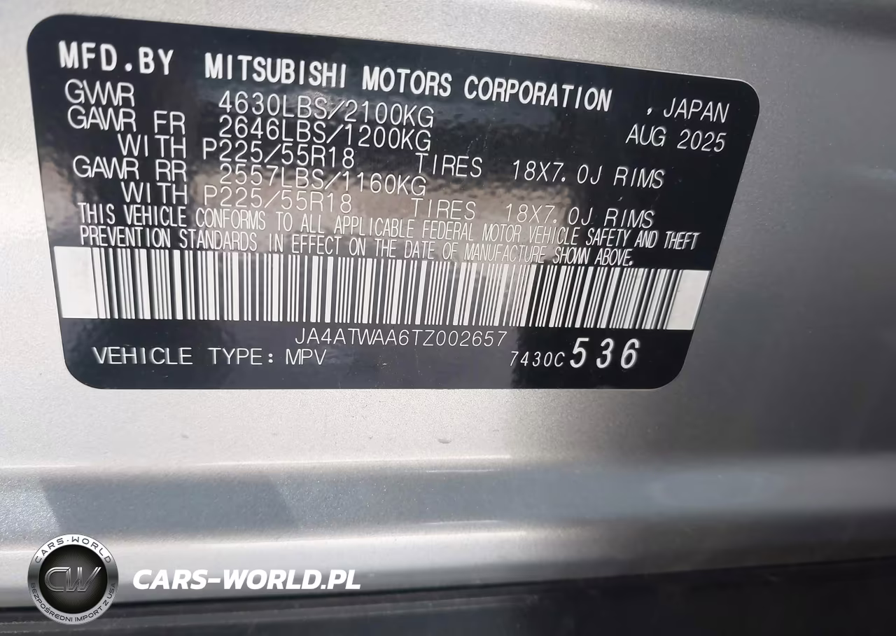 2026 Mitsubishi Eclipse Cross Black Edition S-Awc-Se S-Awc-Sel S-Awc VIN:JA4ATWAA6TZ002657 - 9