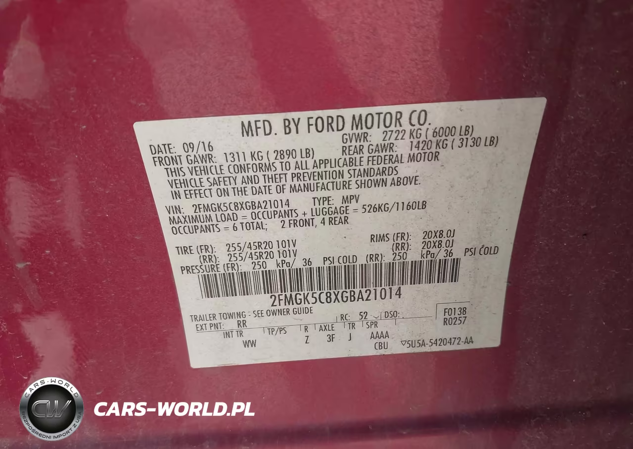2016 Ford Flex Sel VIN:2FMGK5C8XGBA21014 - 9