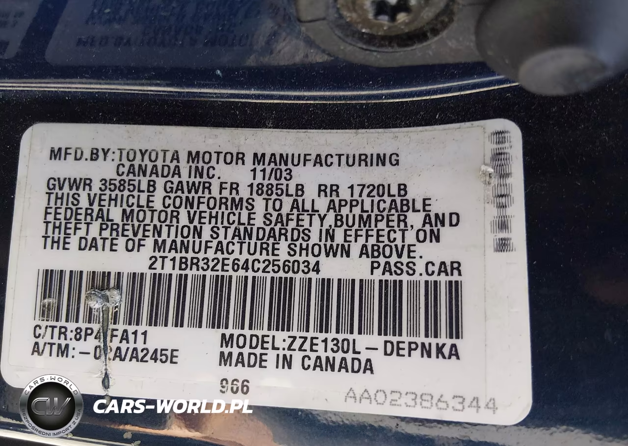 2004 Toyota Corolla Le VIN:2T1BR32E64C256034 - 9