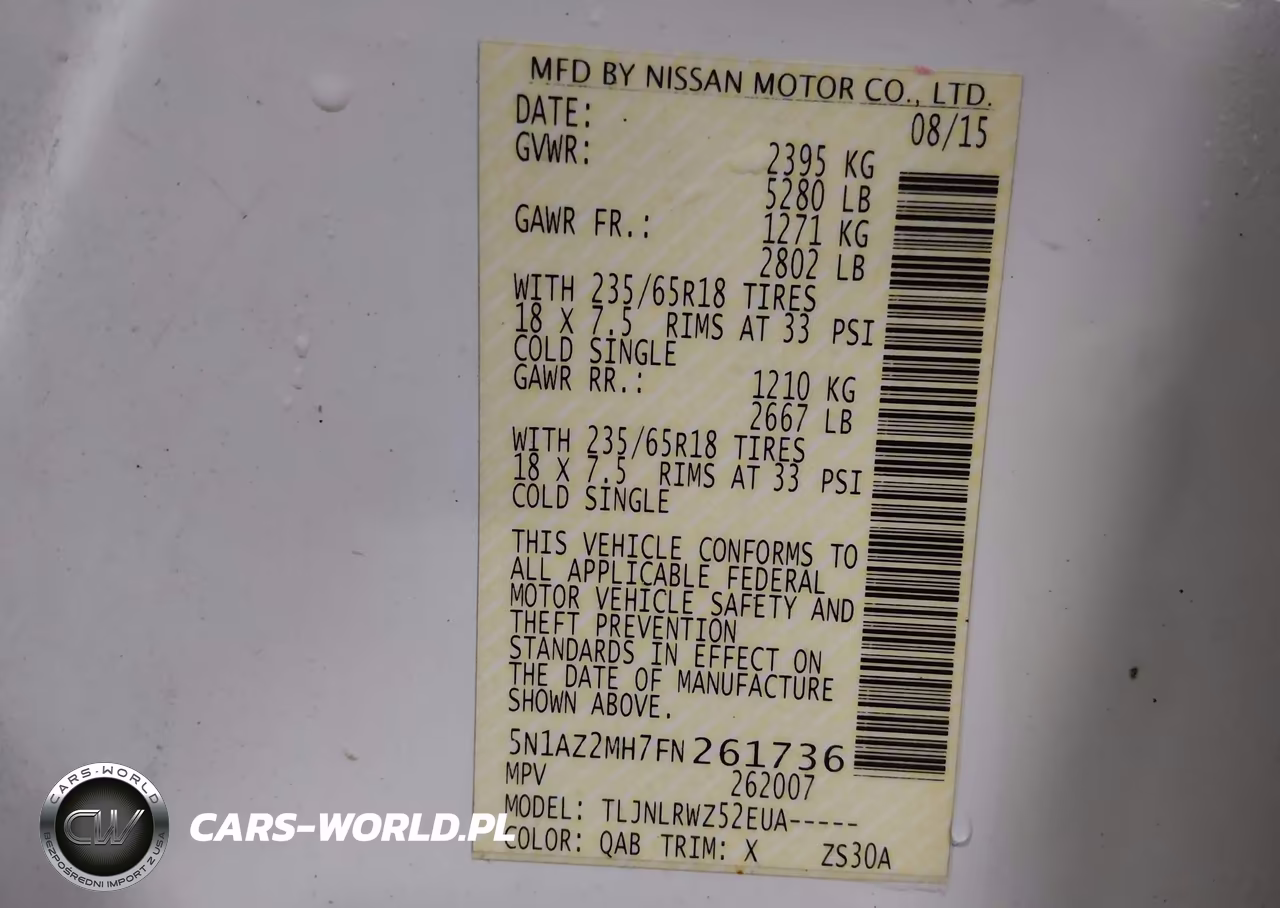 2015 Nissan Murano Sl VIN:5N1AZ2MH7FN261736 - 9