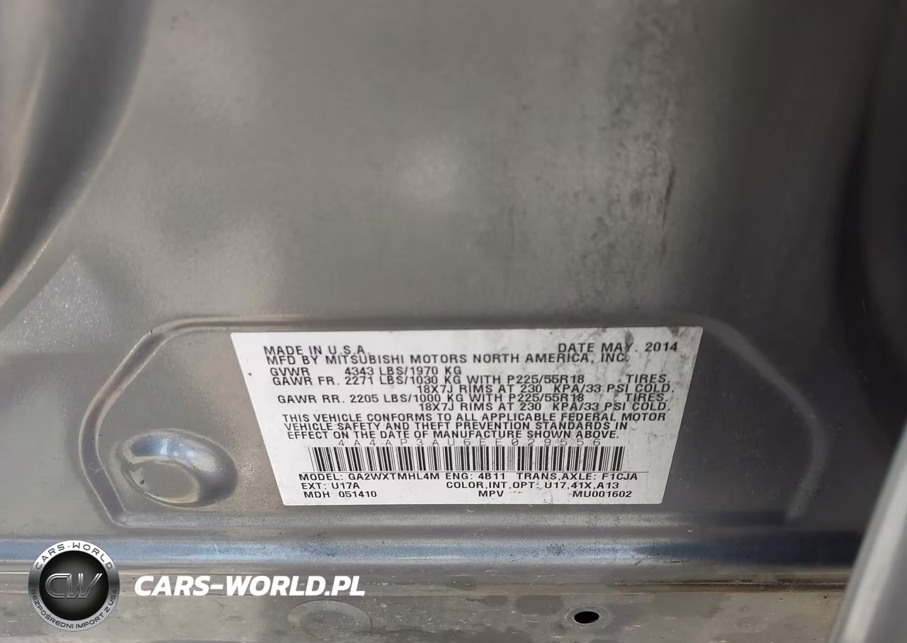 2014 Mitsubishi Outlander Sport Es VIN:4A4AP3AU6EE029556 - 9