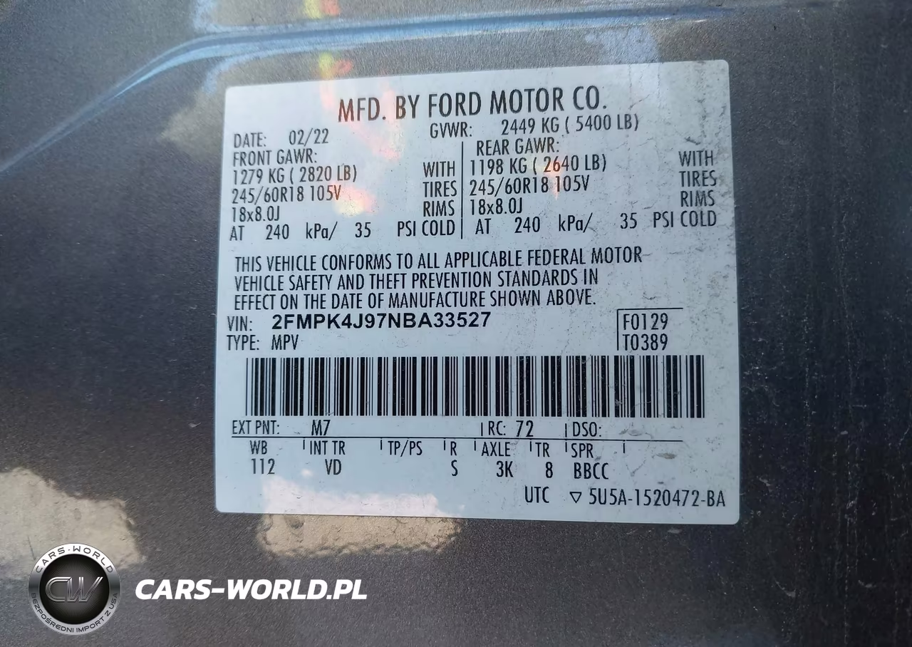 2022 Ford Edge Sel VIN:2FMPK4J97NBA33527 - 9