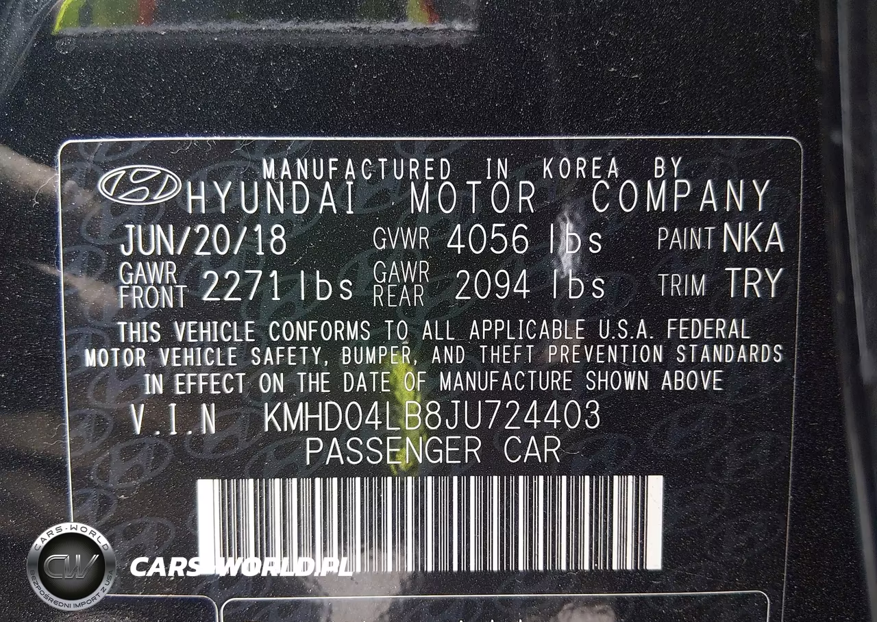 2018 Hyundai Elantra Sport VIN:KMHD04LB8JU724403 - 9